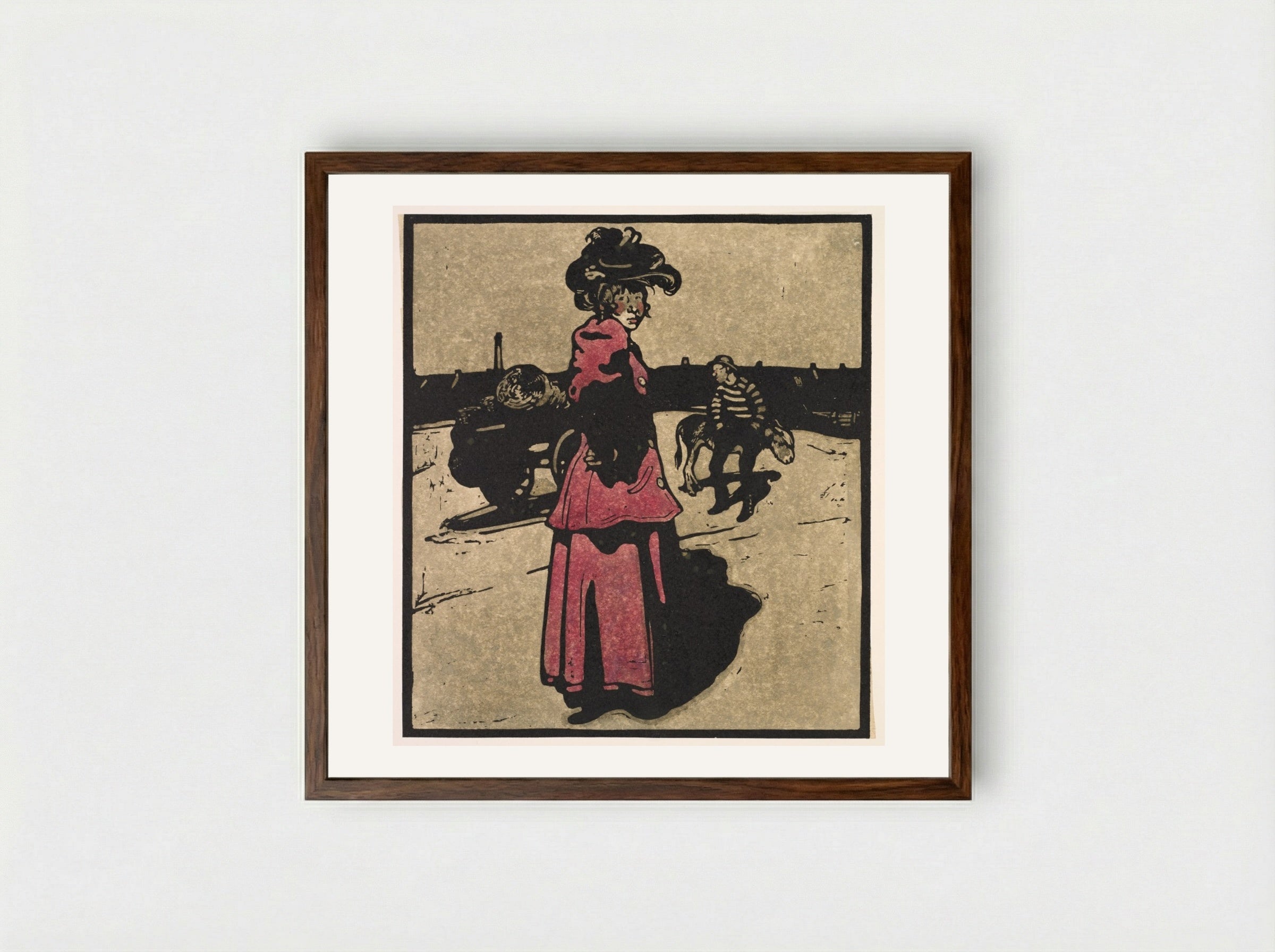 London Types: Coster - William Nicholson - Framed Print Dark Wood