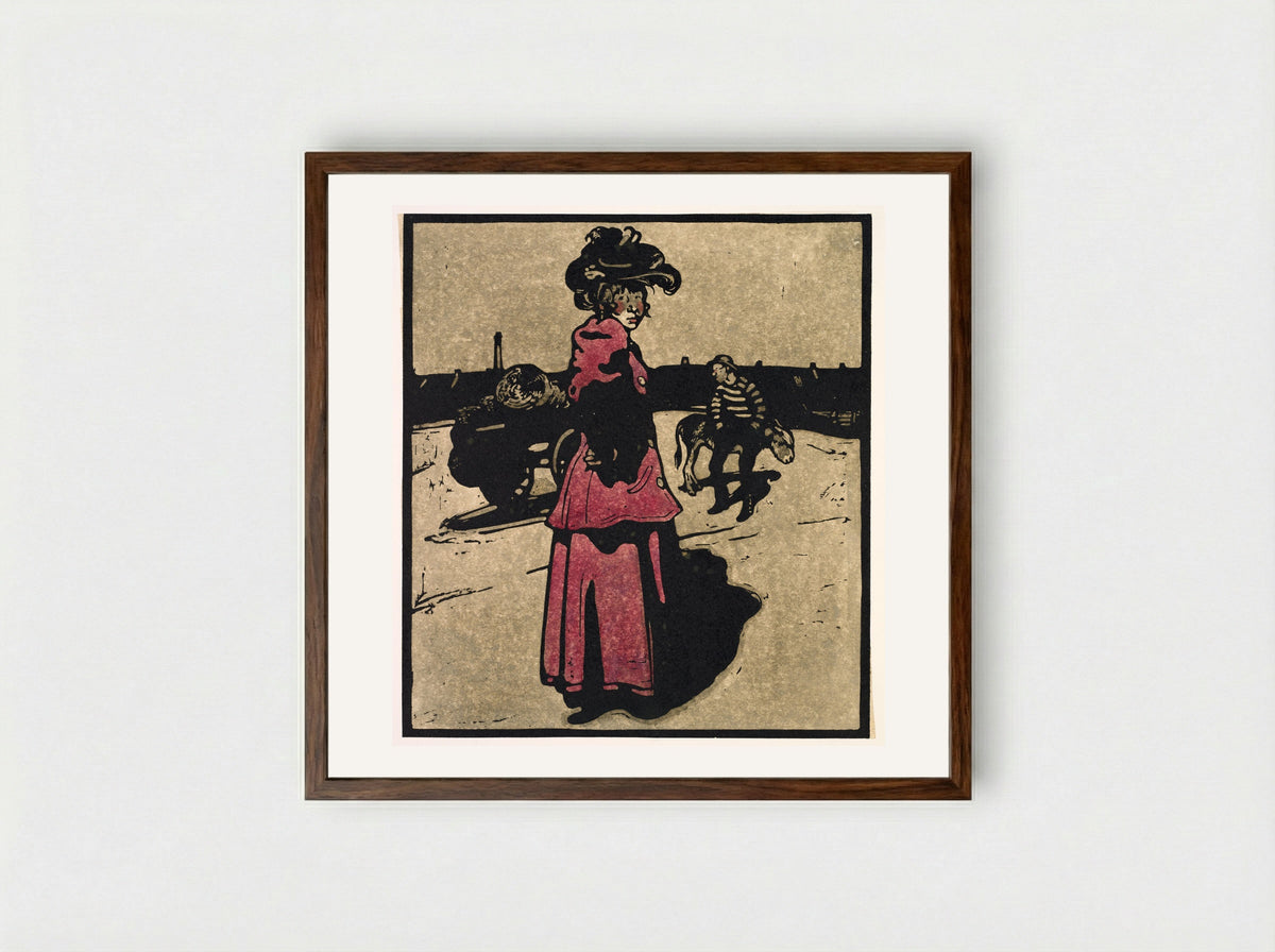 London Types: Coster - William Nicholson - Framed Print Dark Wood