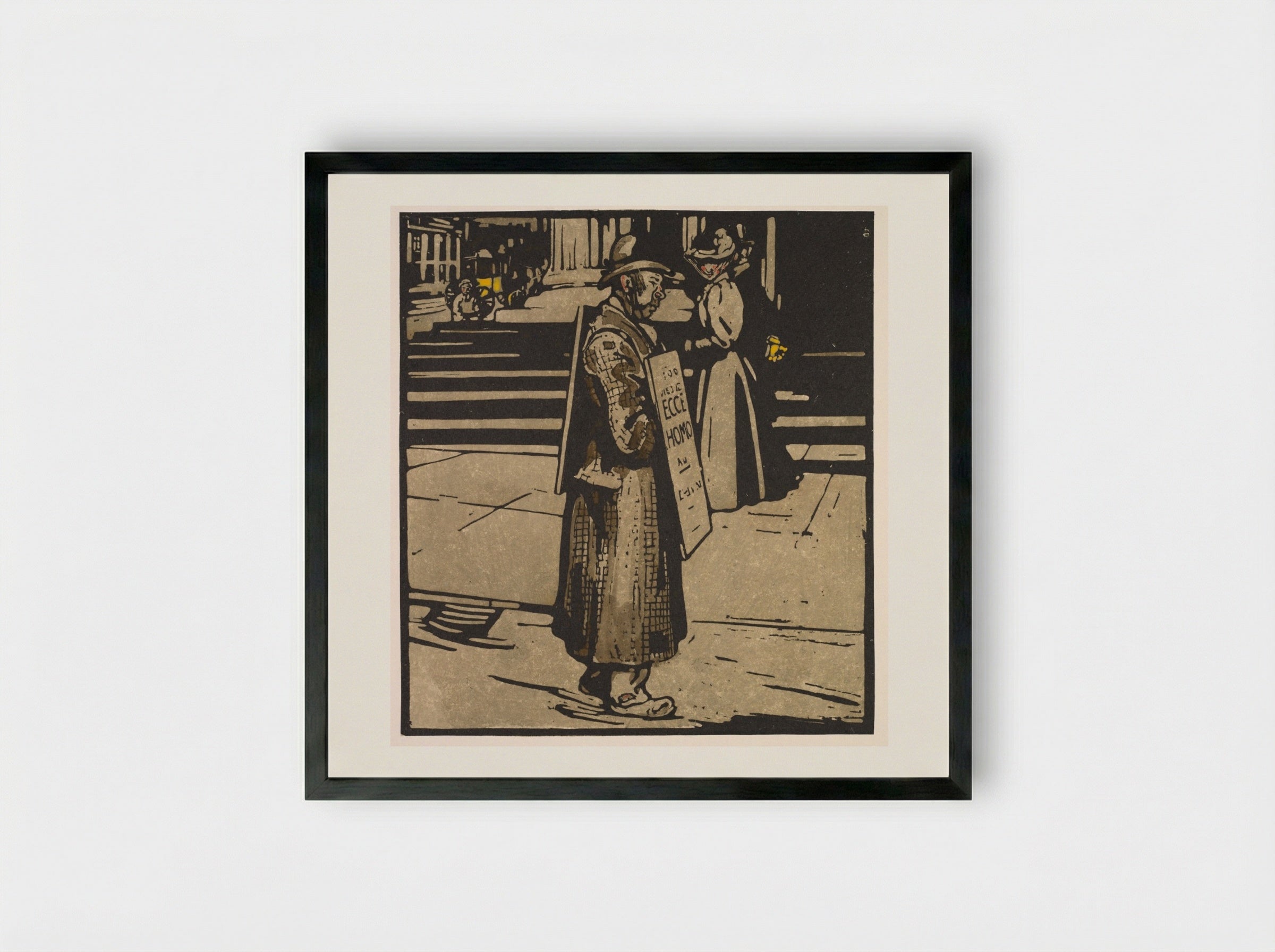 London Types: Sandwich-Man - William Nicholson - Framed Print Black