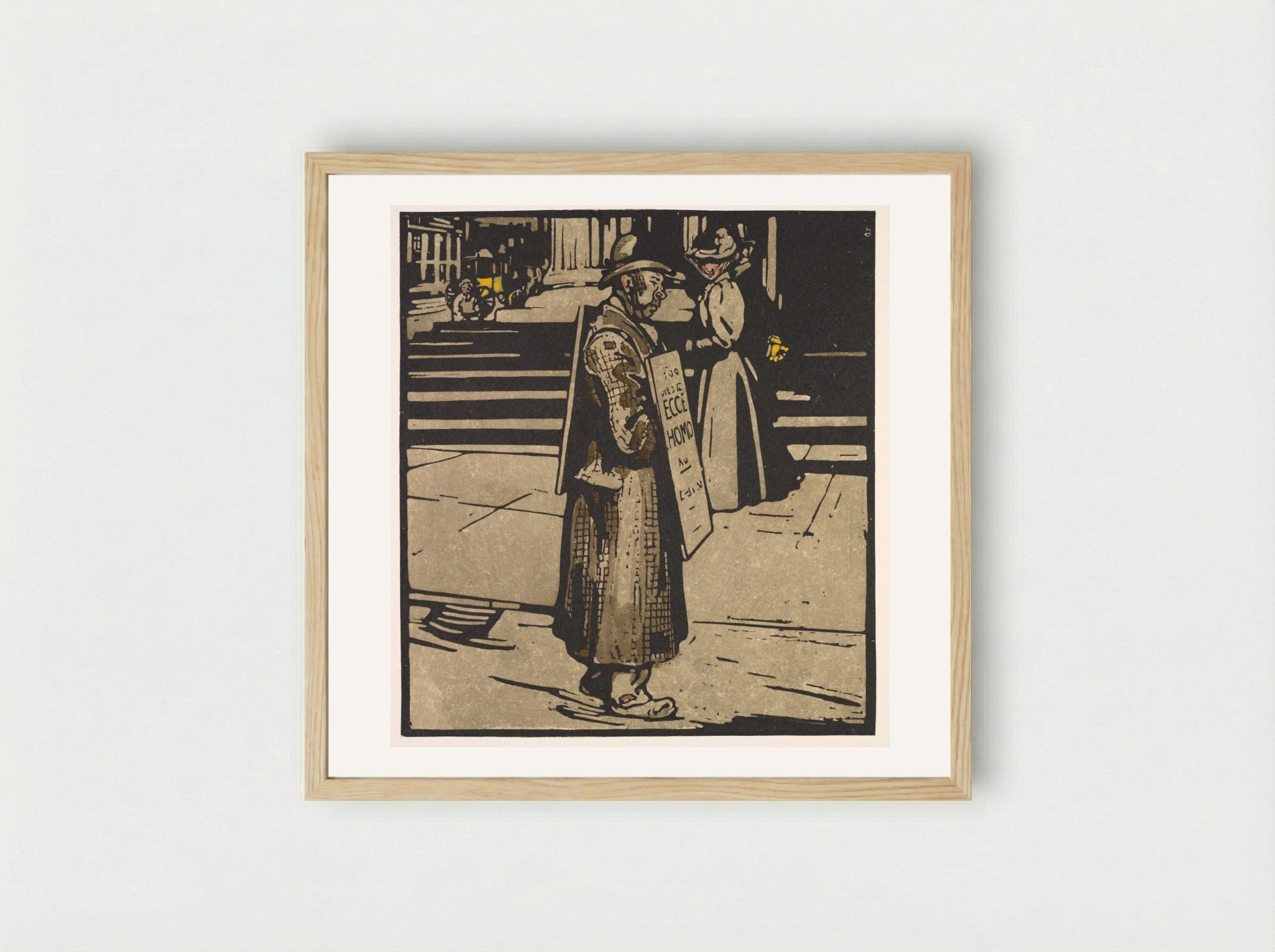 London Types: Sandwich-Man - William Nicholson - Framed Print Wood