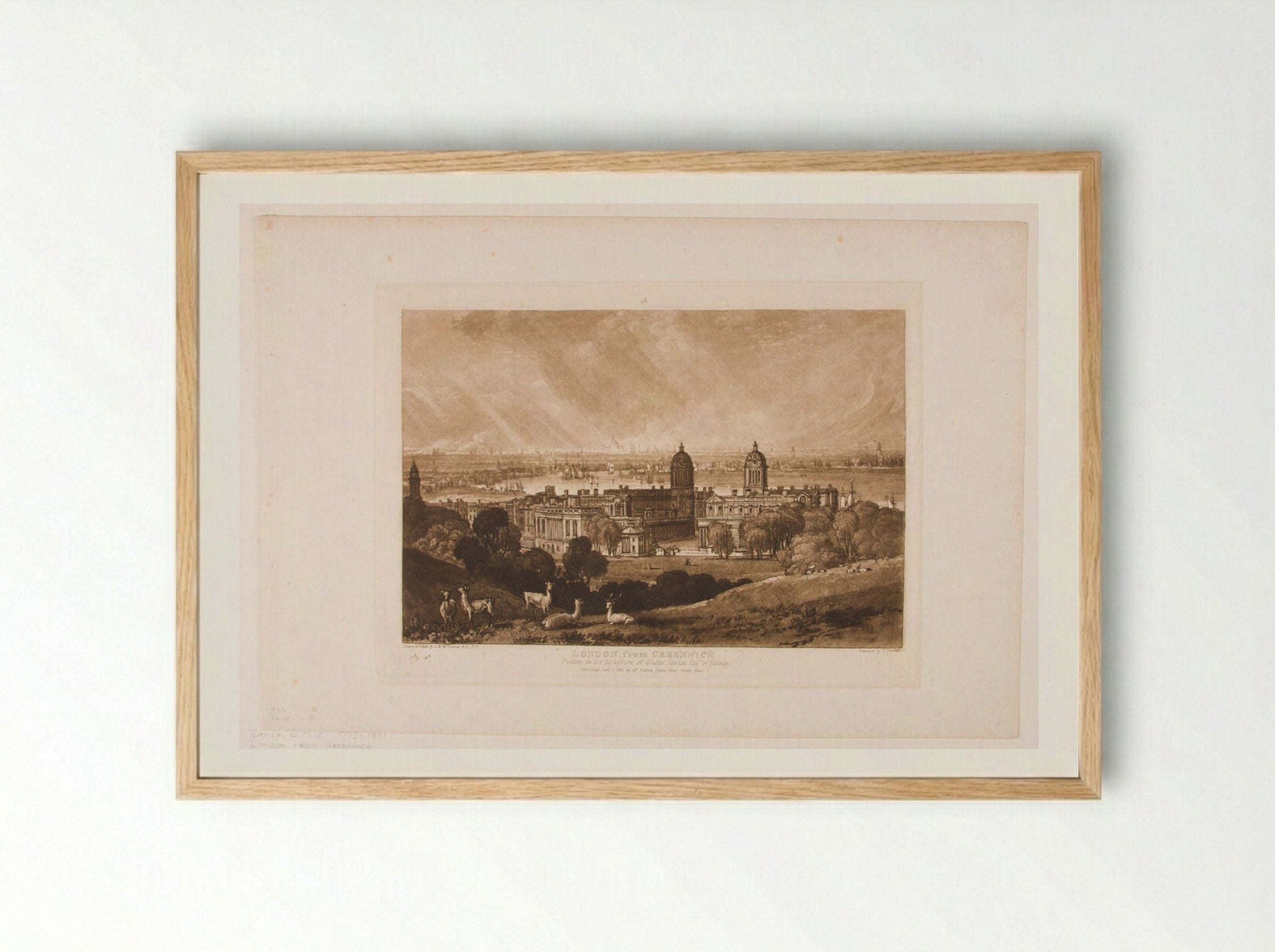 London from Greenwich - Charles Turner - Framed Print Wood