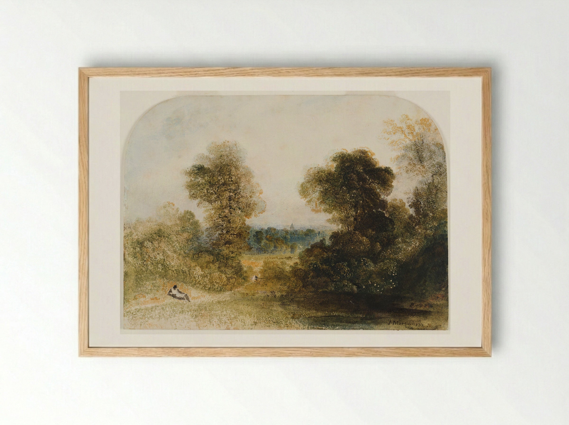London from Primrose Hill - John Martin - Framed Print Wood