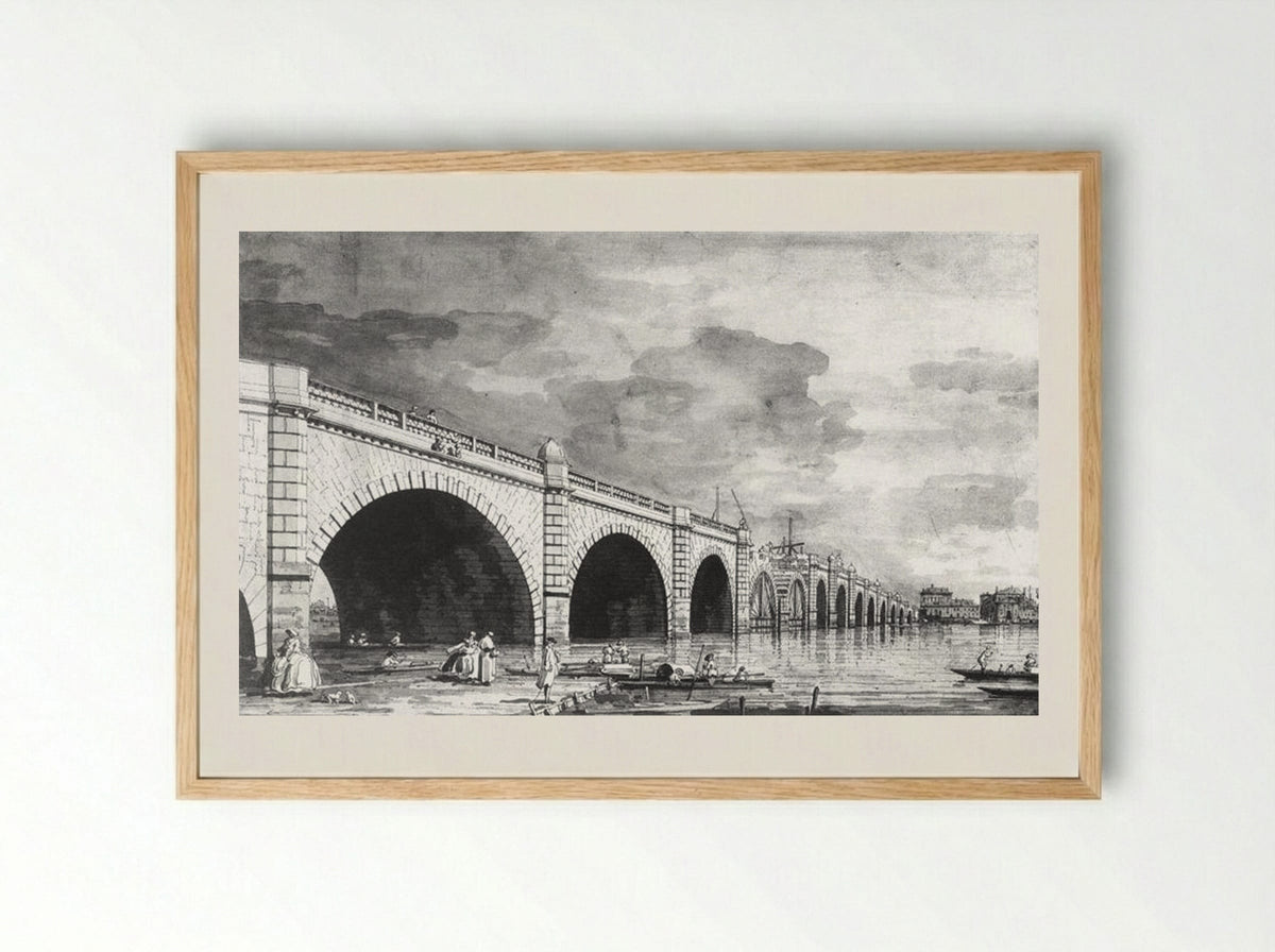 London: Westminster Bridge under Repair - Canaletto - Framed Print Wood
