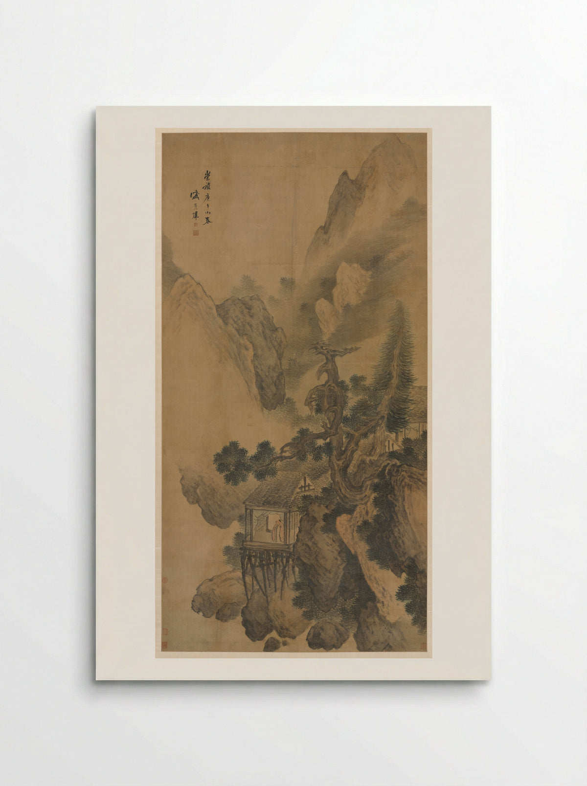 Lonely Retreat Overlooking a Misty Valley - Sheng Maoye - Poster