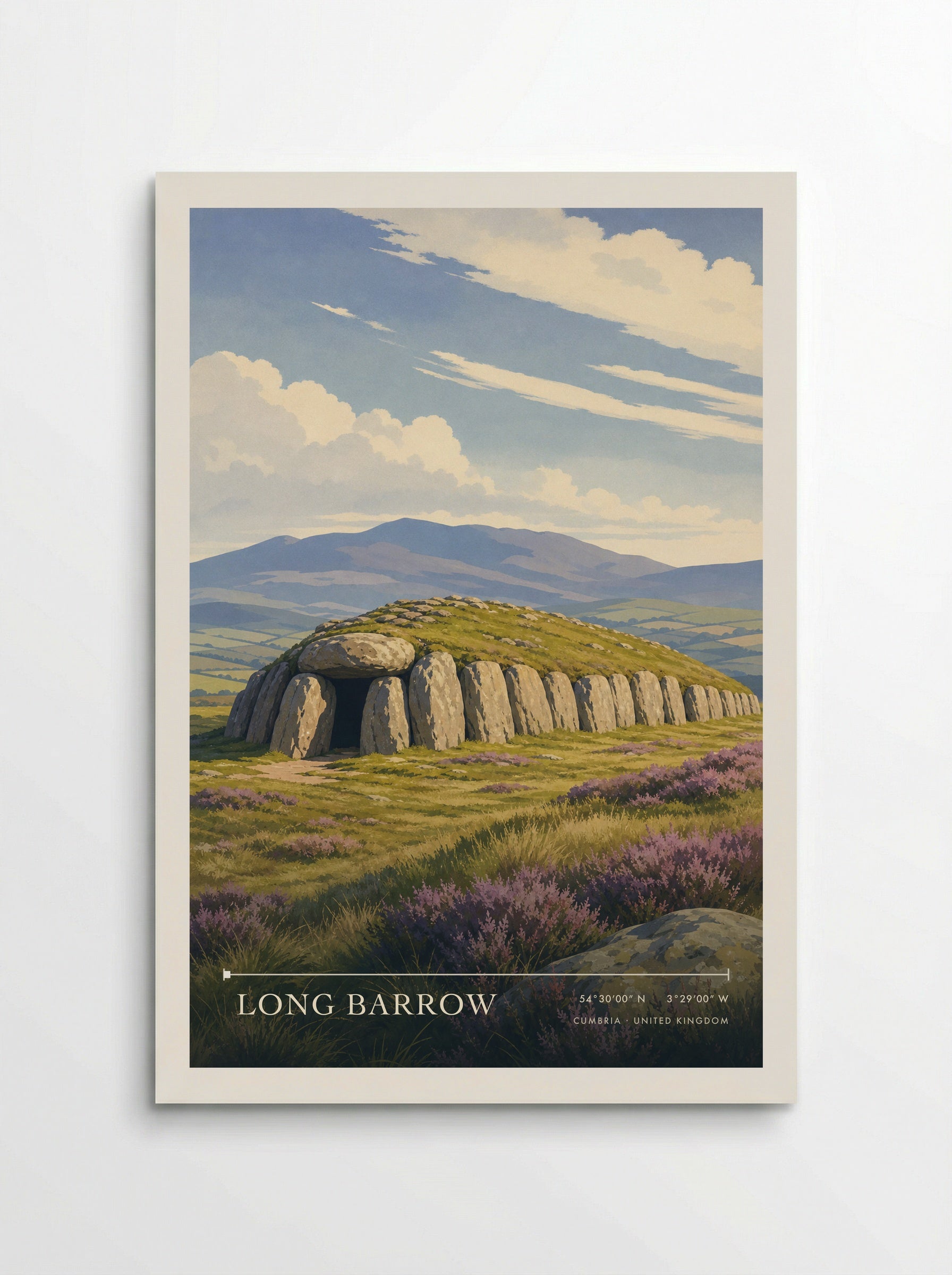 Long Barrow Cumbria United Kingdom Travel Poster - Poster