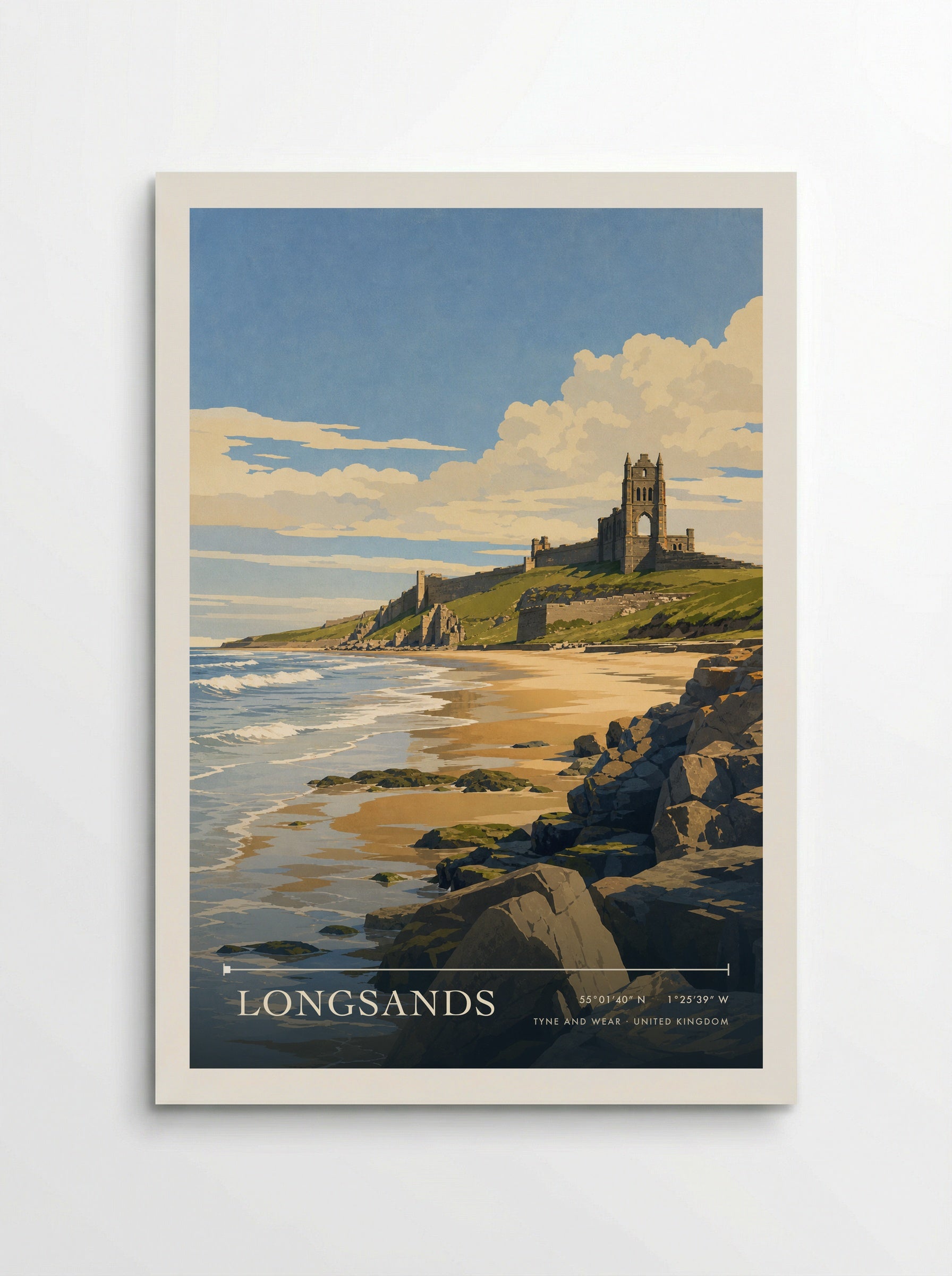 Longsands Tyne and Wear United Kingdom Travel Poster - Poster