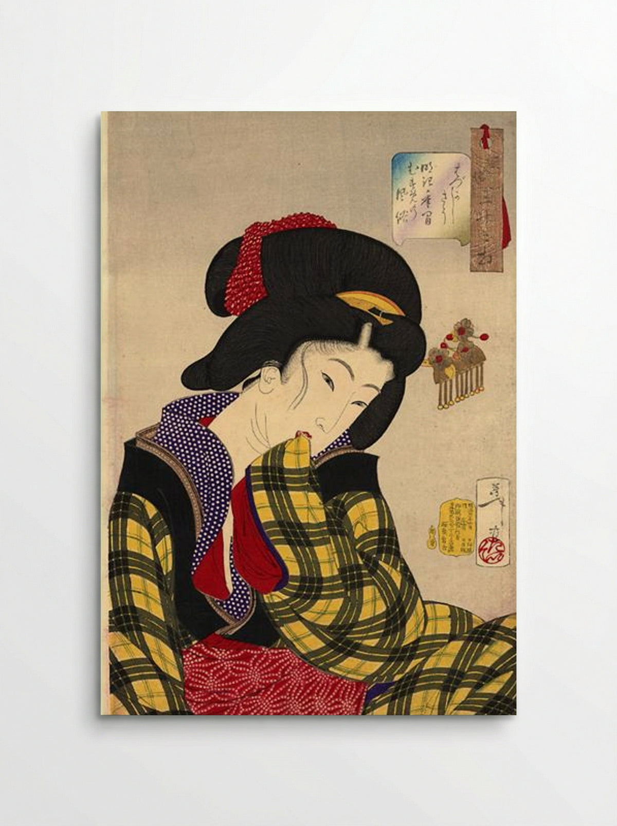 Looking Shy - The Appearance of a Young Girl of the Meiji Era - Tsukioka Yoshitoshi - Poster