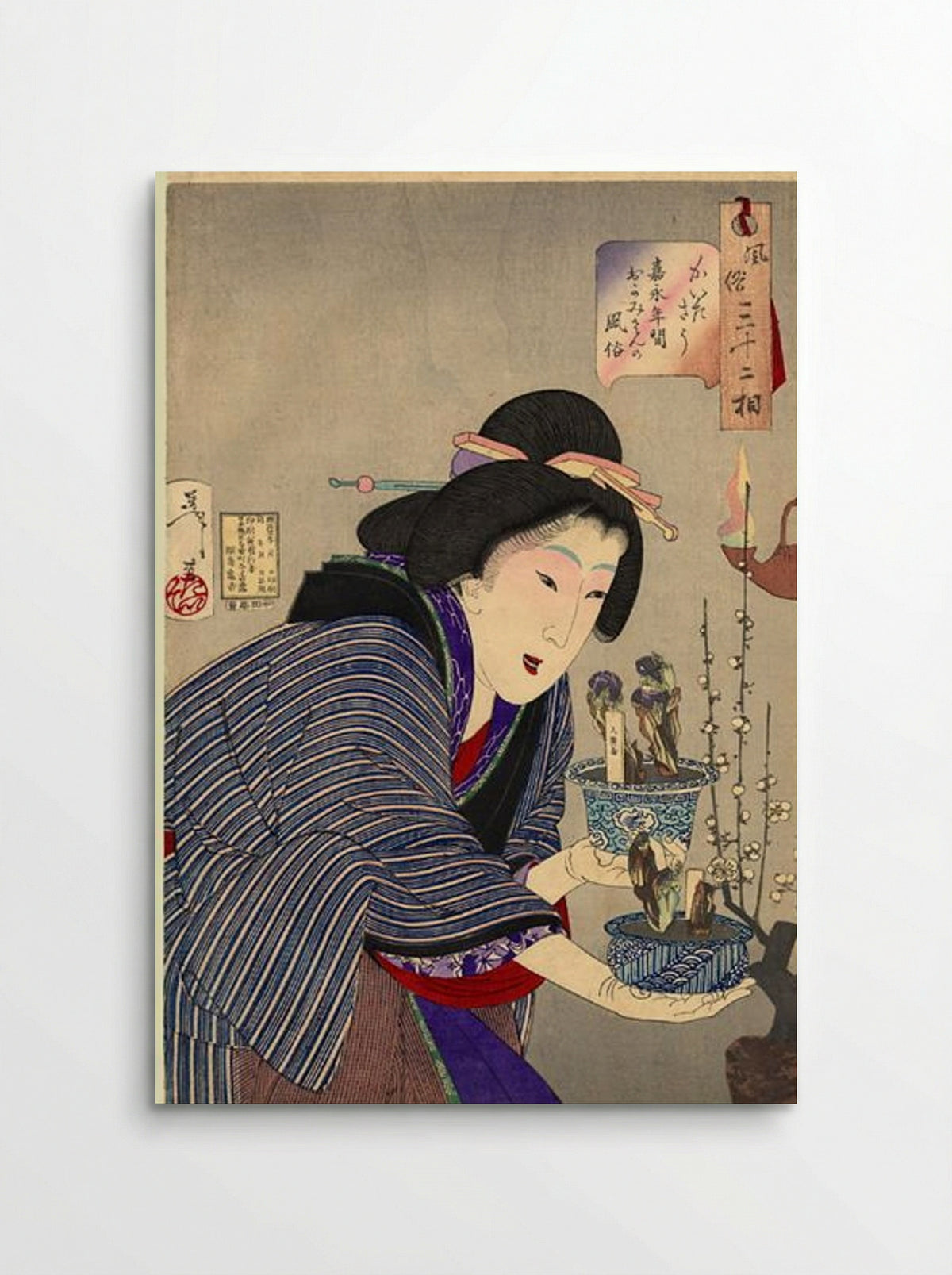 Looking as if she wants to change - The appearance of a proprietress of the Kaei era - Tsukioka Yoshitoshi - Poster
