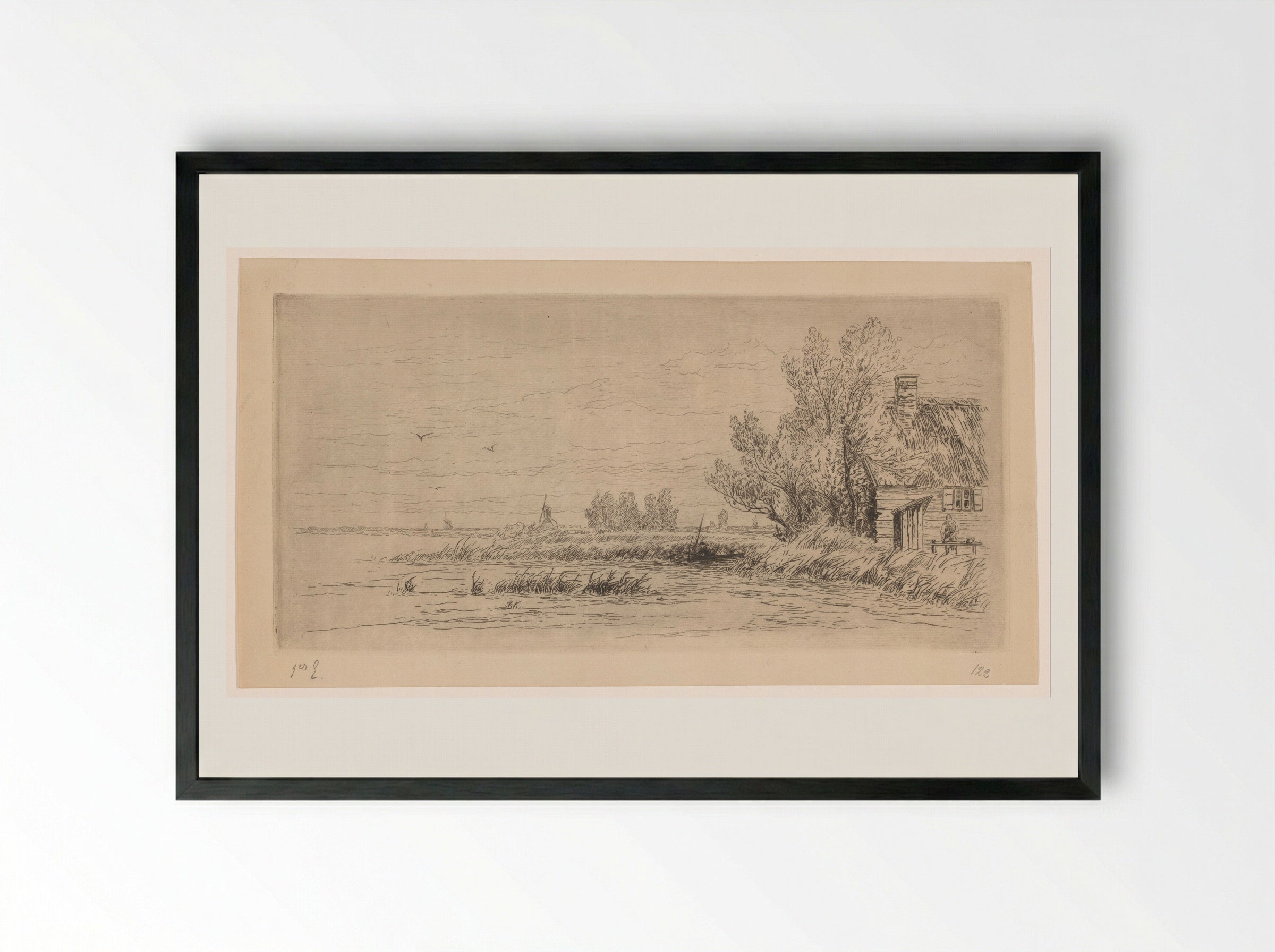 Loosdrechtse Plassen - Carel Nicolaas Storm van 's-Gravesande - Framed Print Black