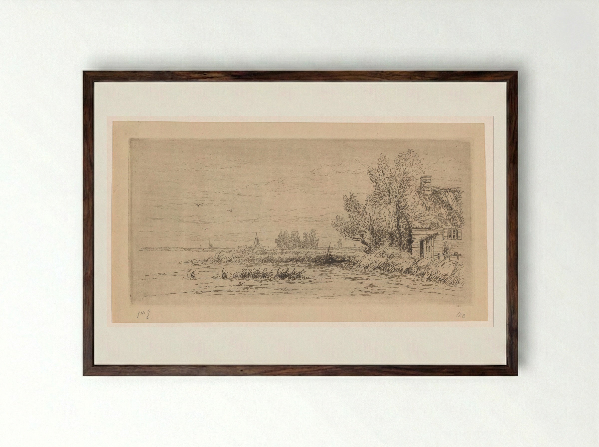 Loosdrechtse Plassen - Carel Nicolaas Storm van 's-Gravesande - Framed Print Dark Wood