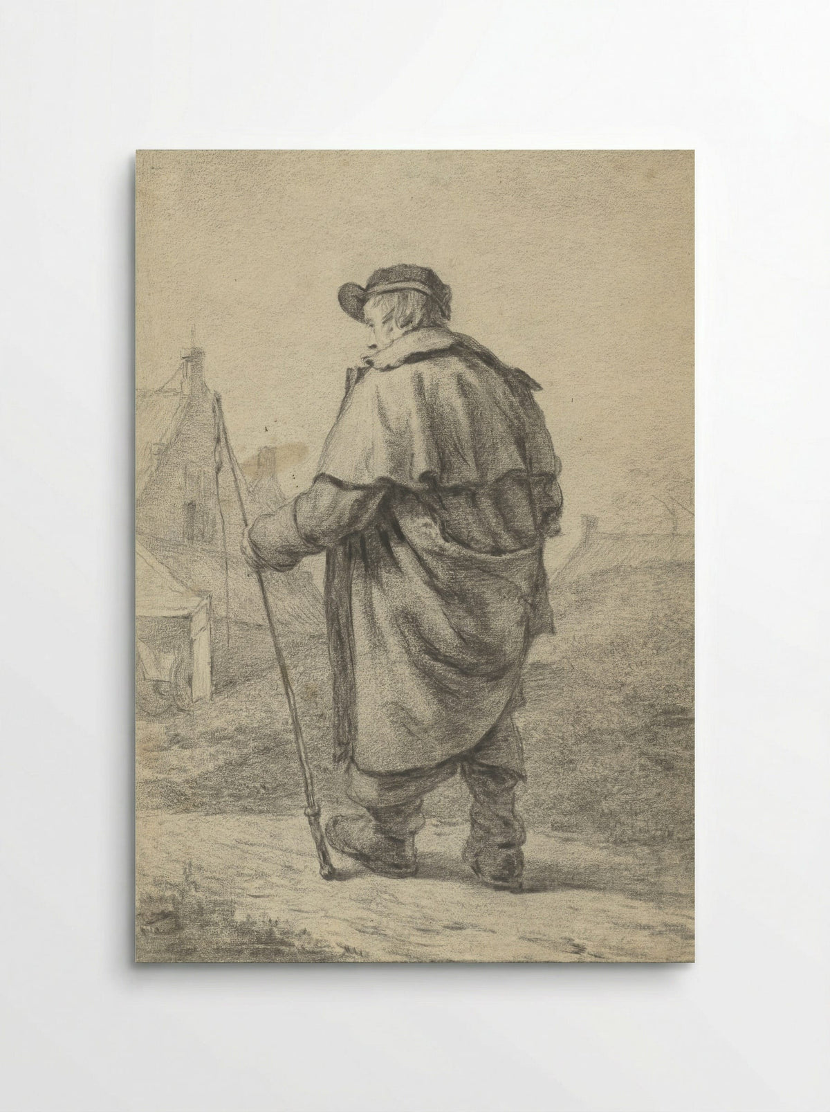 Lopende man met zweep - Willem Albertus Haanebrink - Poster