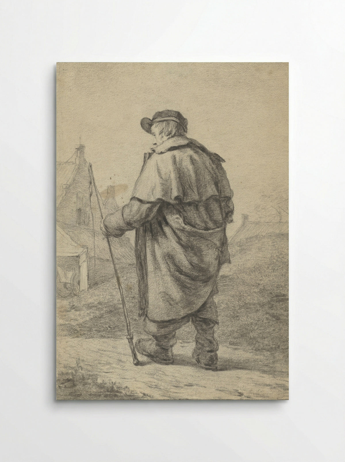 Lopende man met zweep - Willem Albertus Haanebrink - Poster