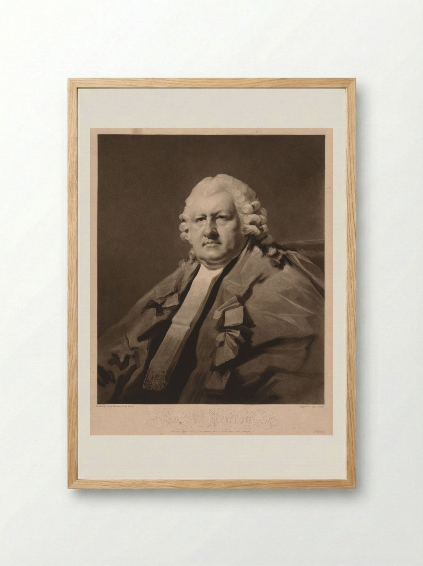 Lord Newton - Charles Turner - Framed Print Wood
