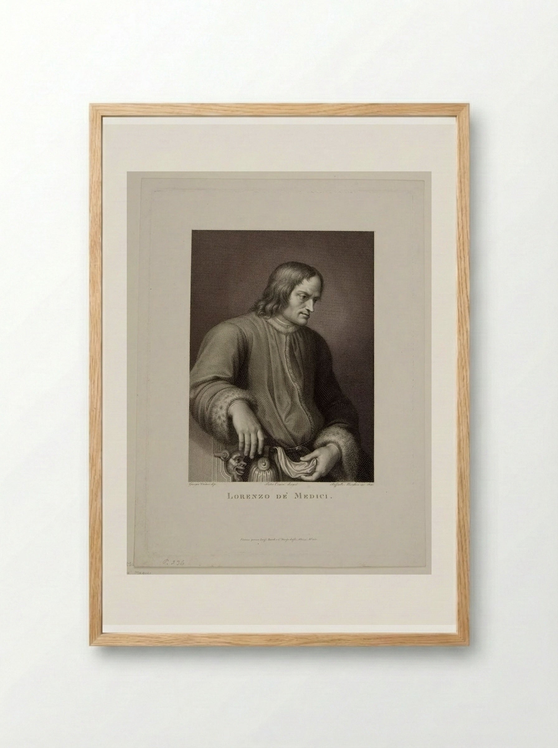 Lorenzo de' Medici - Raphael Morghen - Framed Print Wood