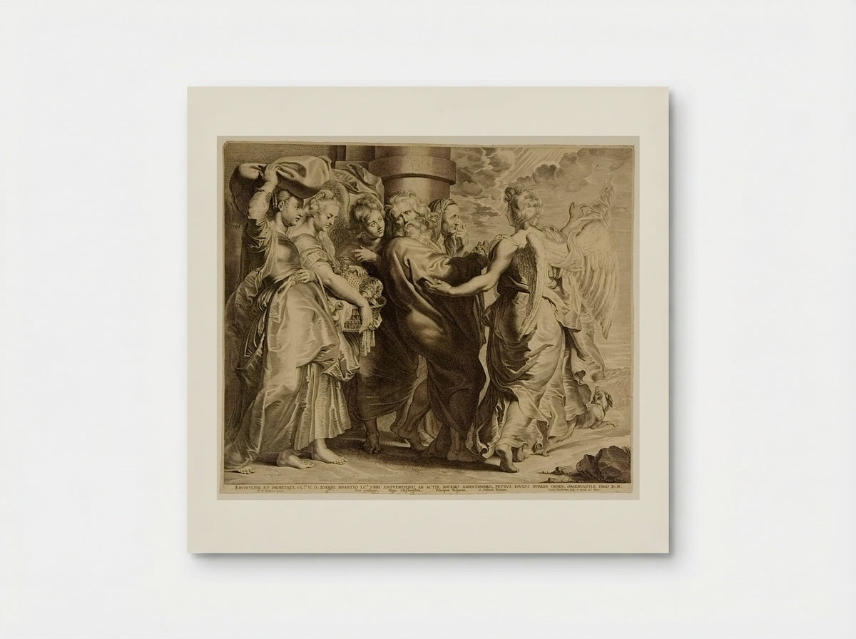 Lot and His Family Leaving Sodom - Lucas Vorsterman I - Poster