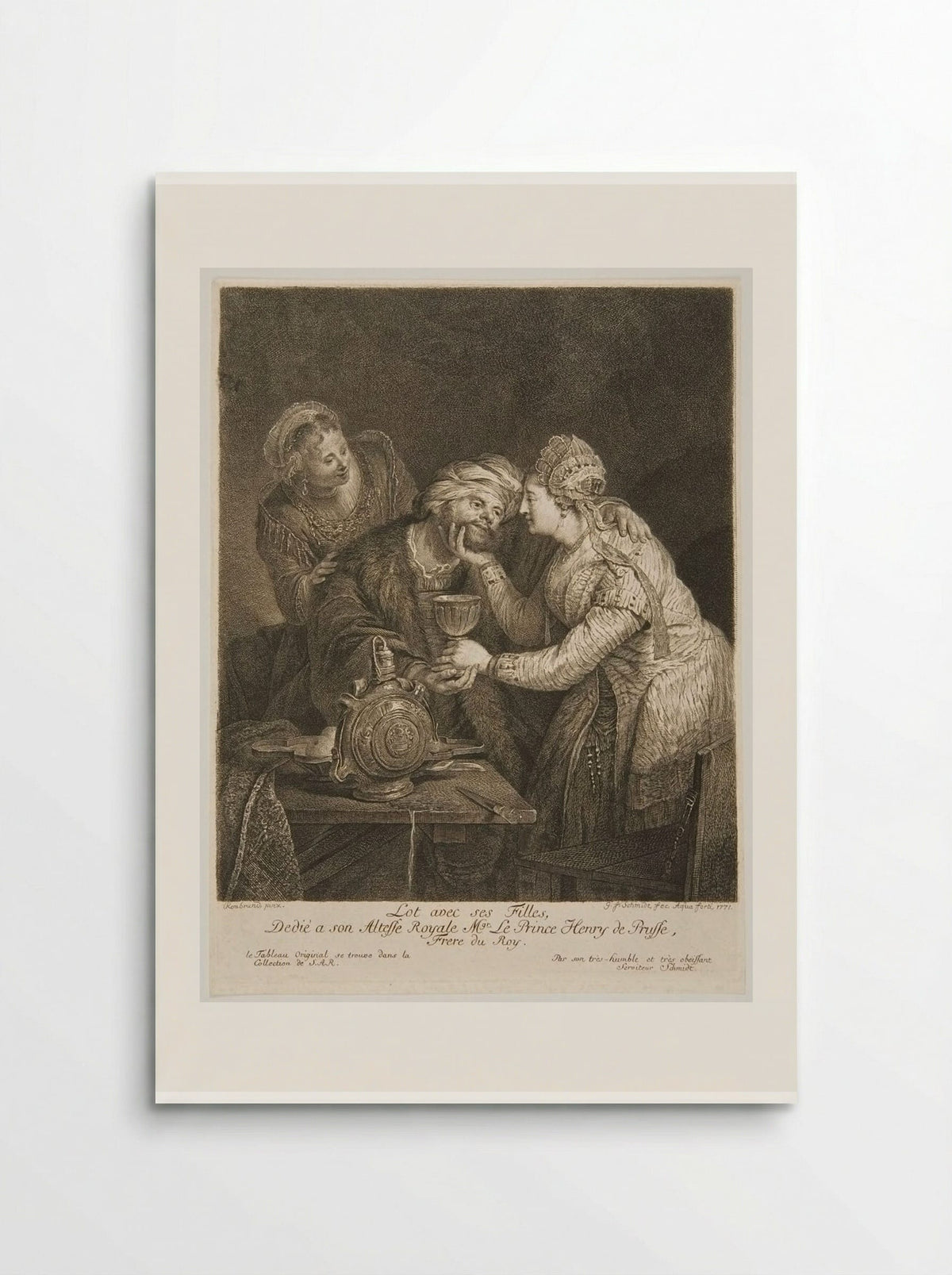 Lot with His Daughters - Georg Friedrich Schmidt - Poster