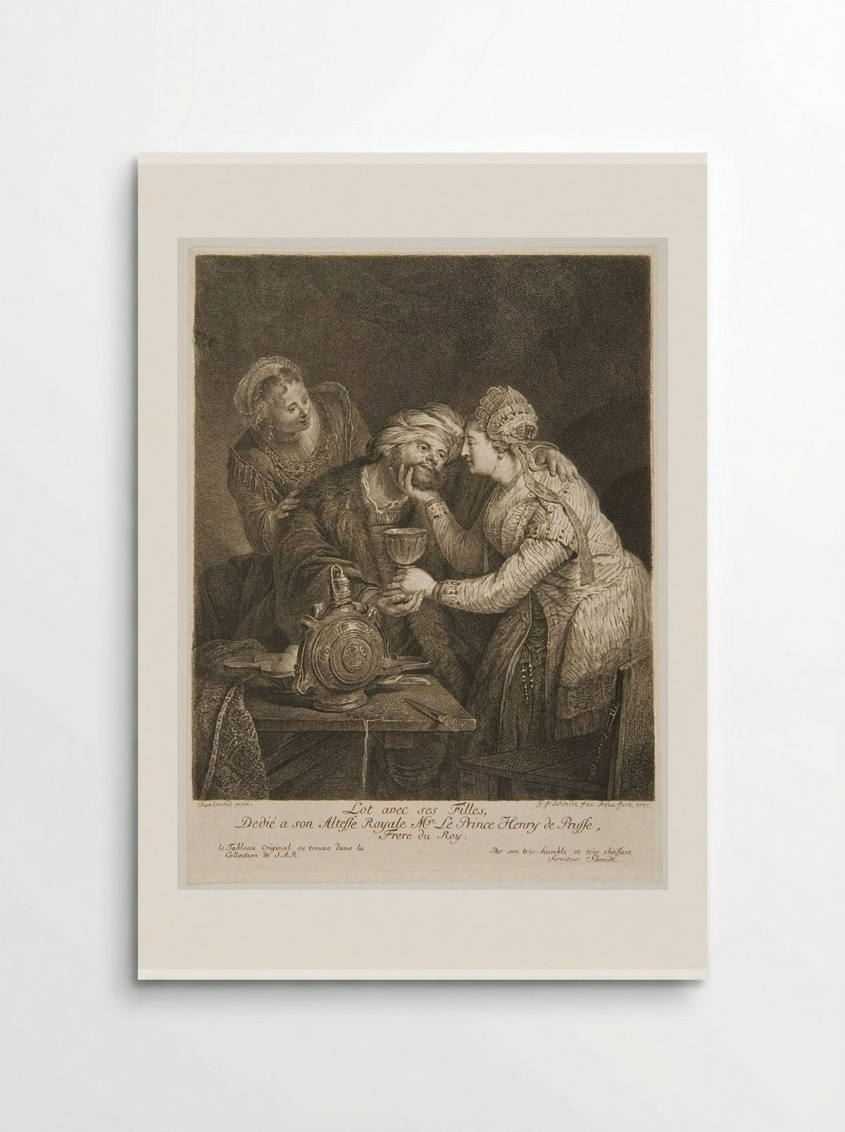 Lot with His Daughters - Georg Friedrich Schmidt - Poster
