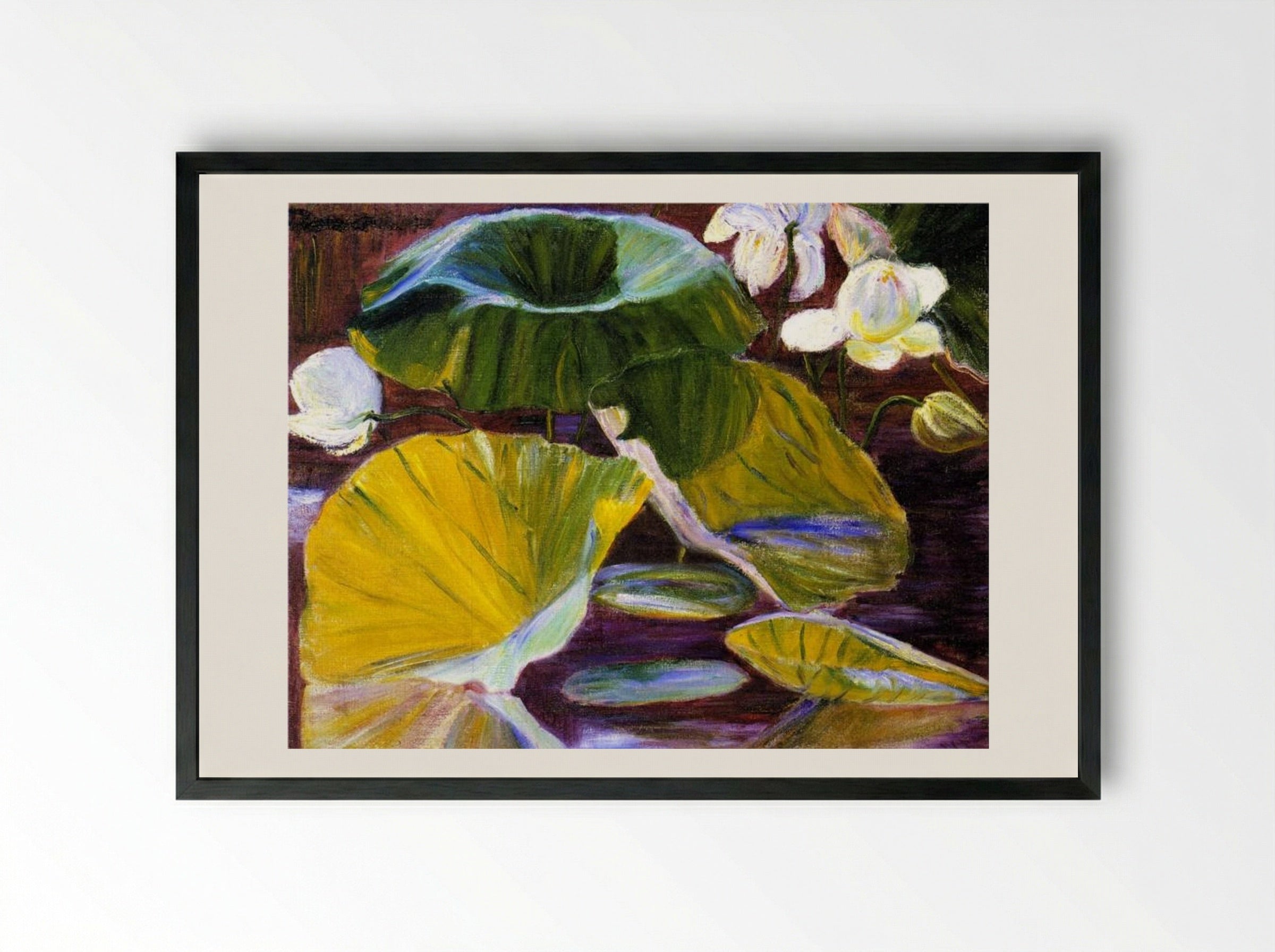 Lotus Flowers (Oya, Japan) - Lilla Cabot Perry - Framed Print Black
