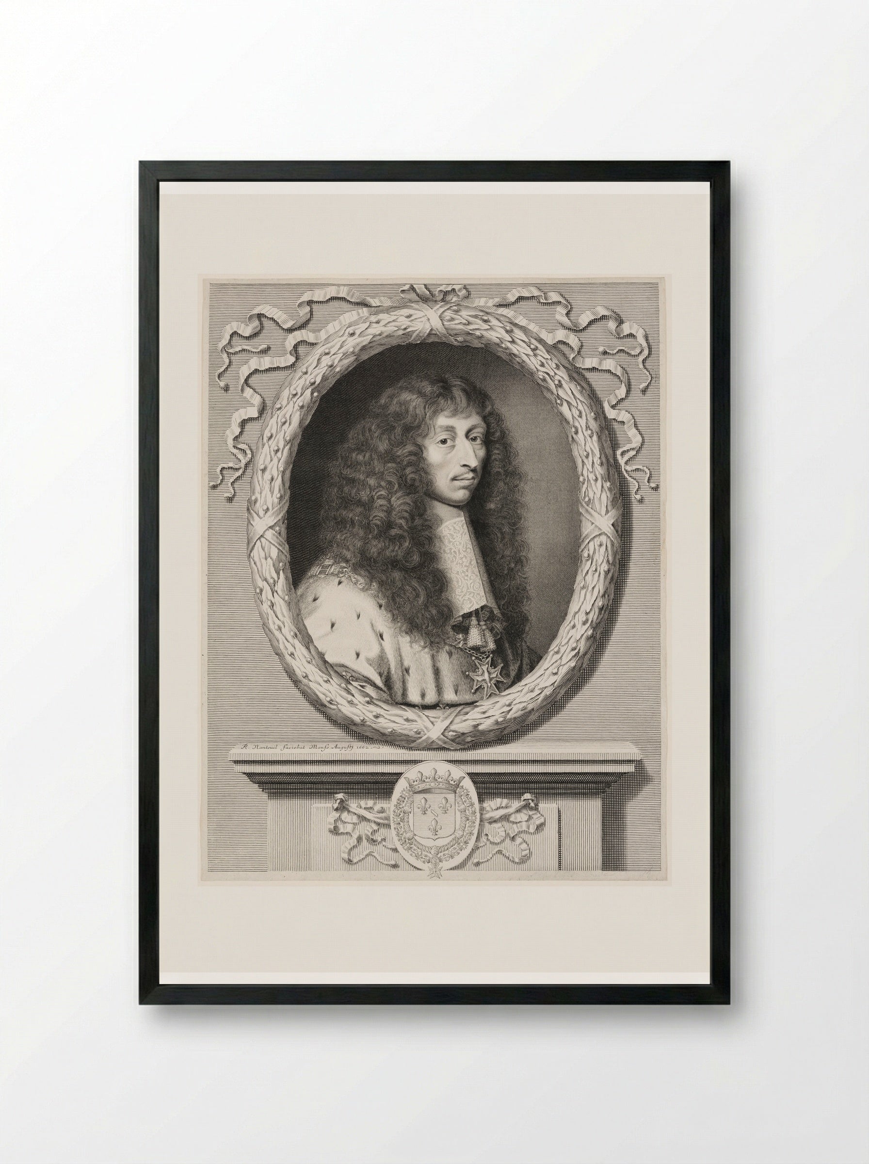 Louis II, Prince de Condé - Robert Nanteuil - Framed Print Black