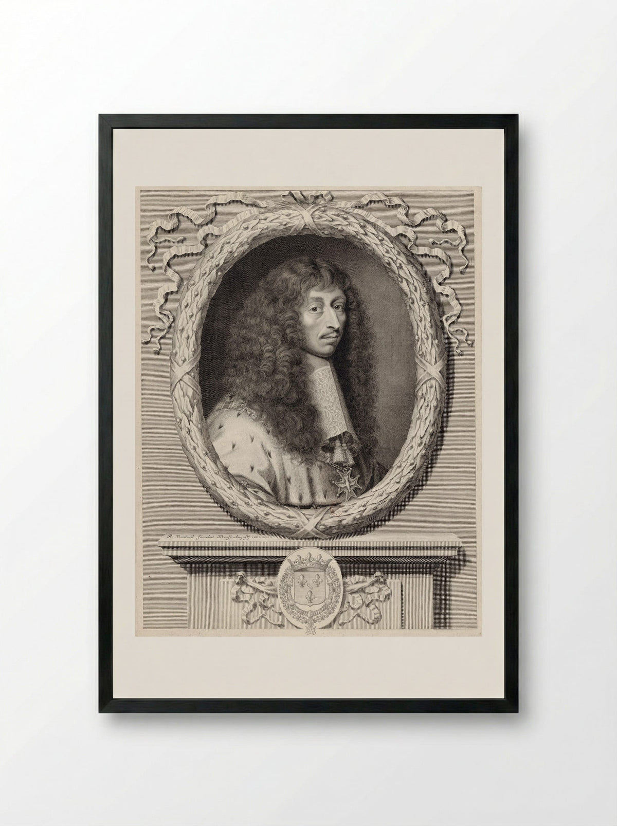 Louis II de Bourbon, Prince de Condé - Robert Nanteuil - Framed Print Black
