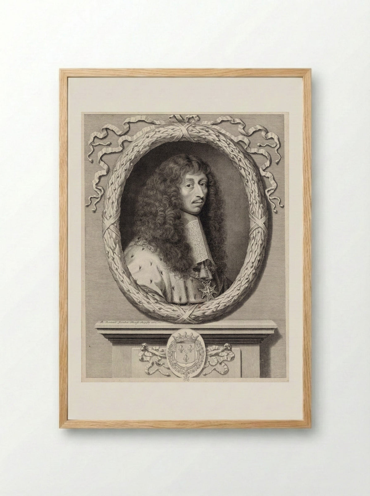 Louis II de Bourbon, Prince de Condé - Robert Nanteuil - Framed Print Wood