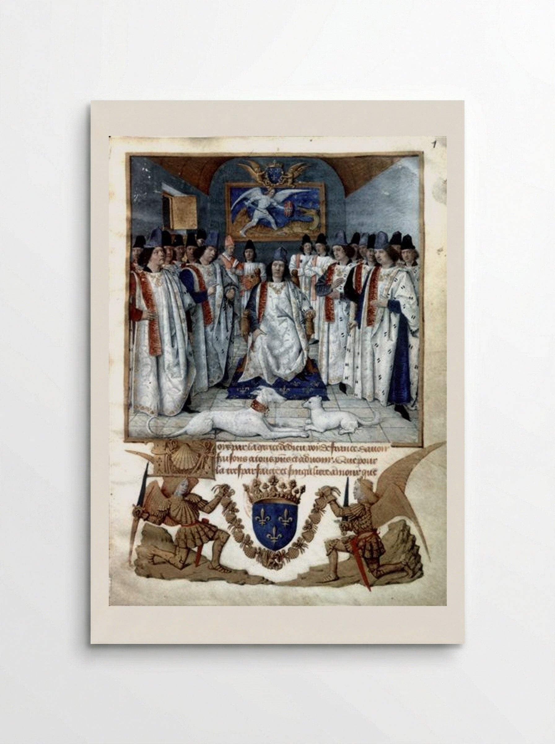 Louis XI presiding over the Chapter of the Order of Saint Michael - Jean Fouquet - Poster