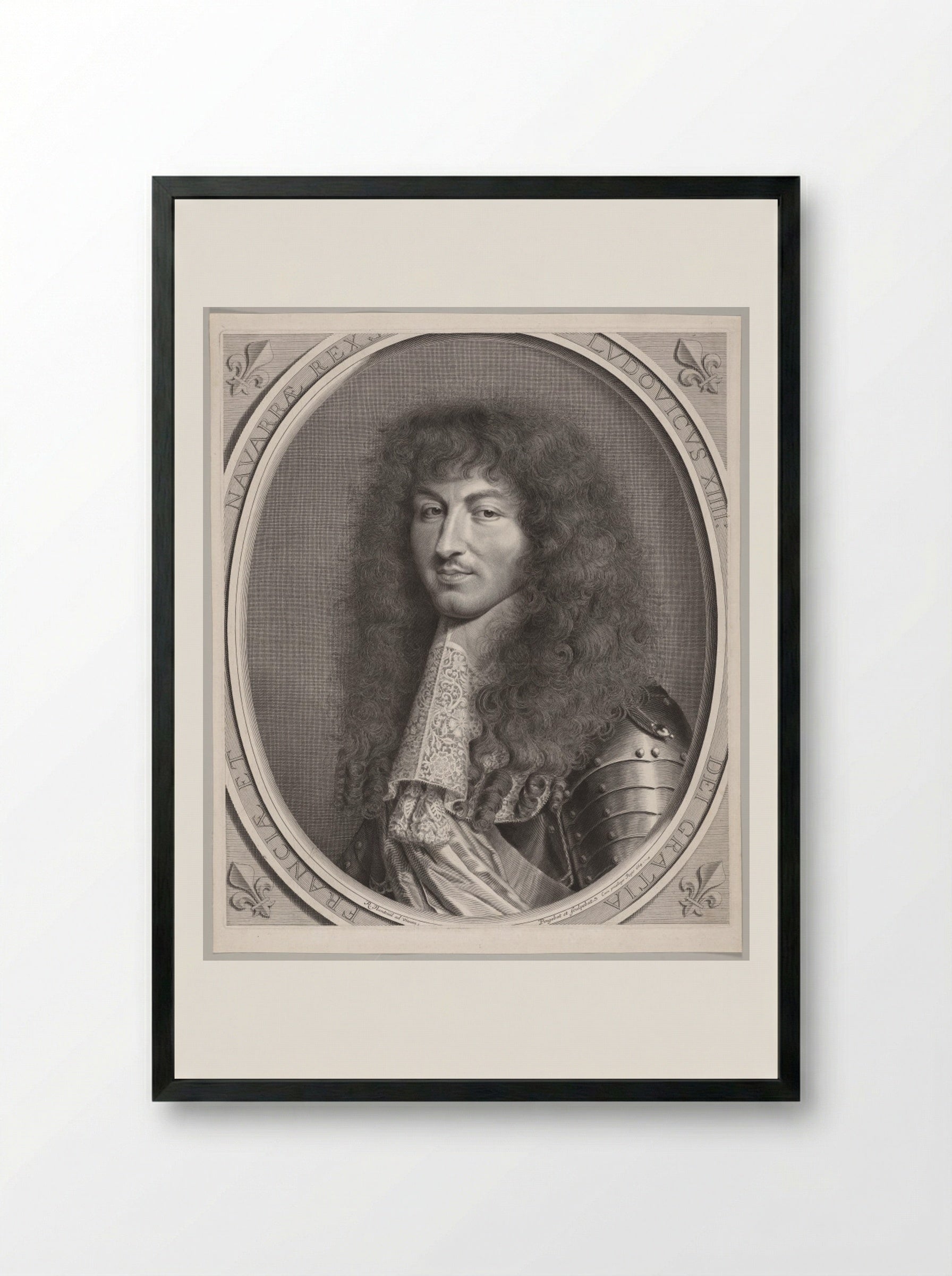 Louis XIV - Robert Nanteuil - Framed Print Black