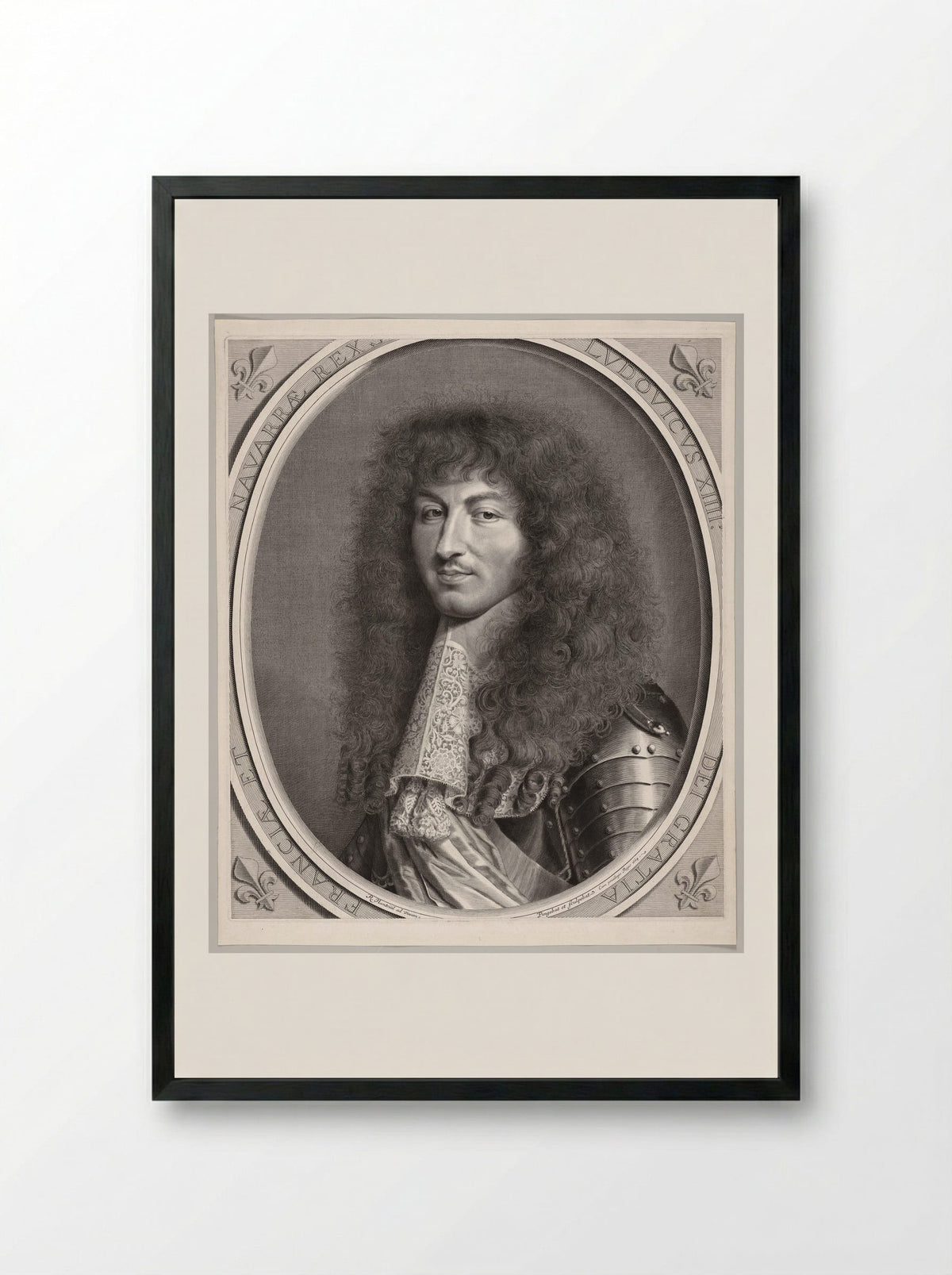 Louis XIV - Robert Nanteuil - Framed Print Black