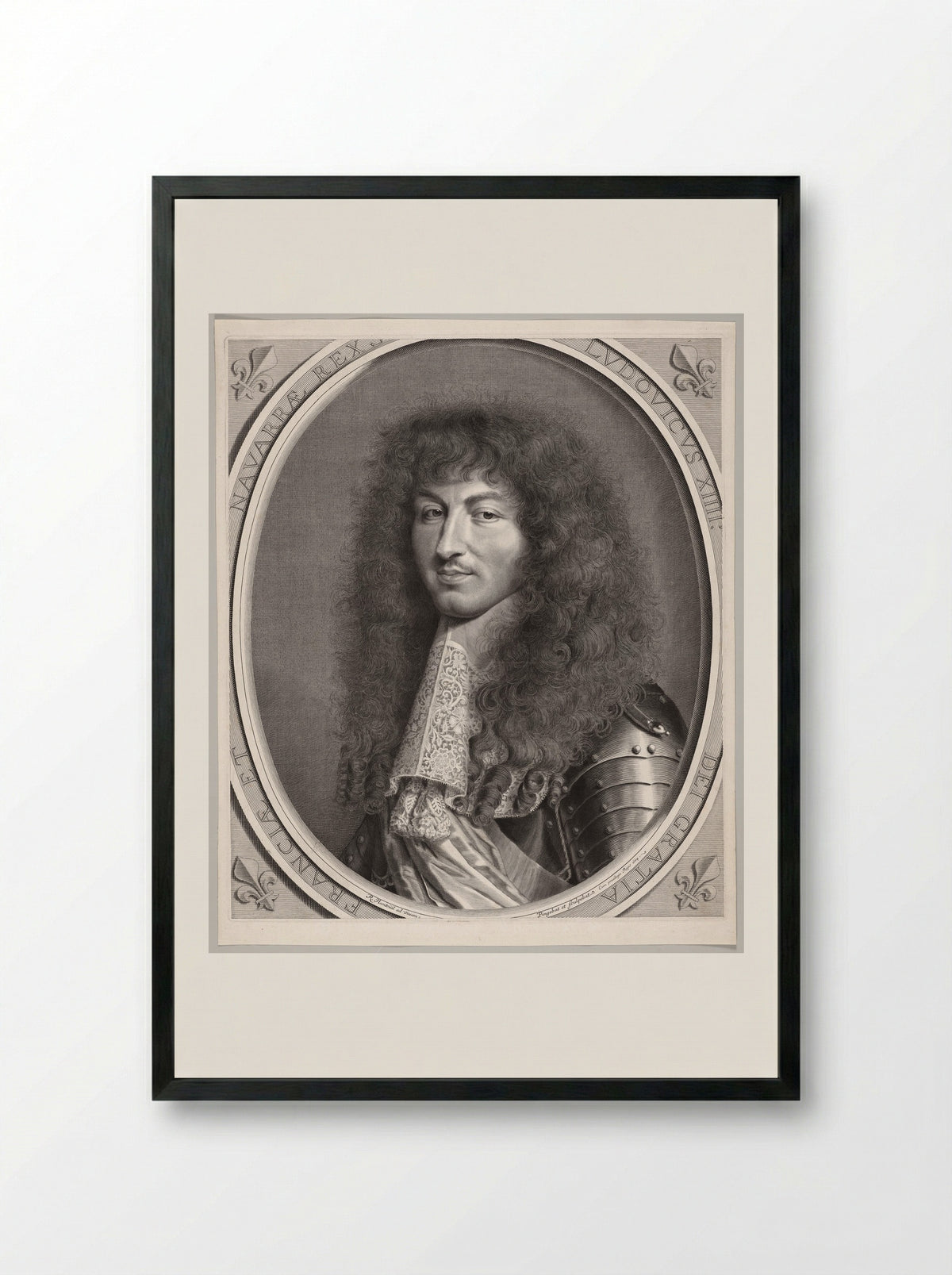 Louis XIV - Robert Nanteuil - Framed Print Black
