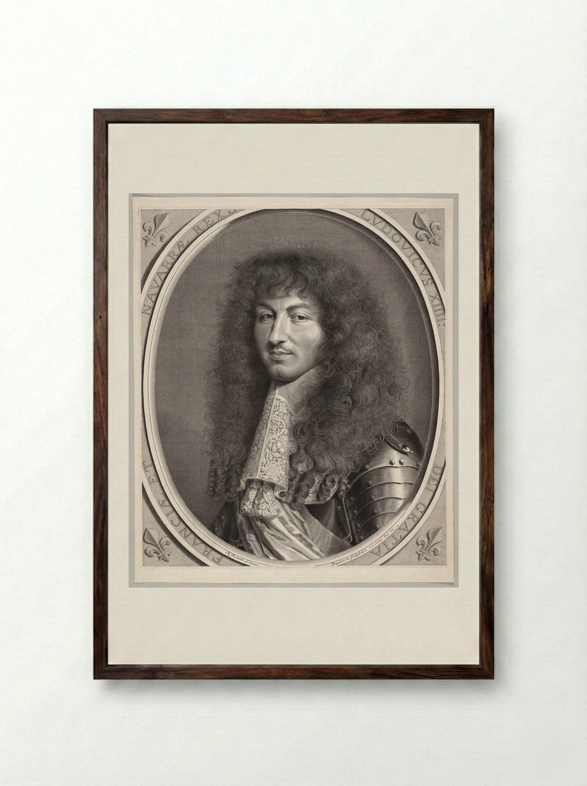 Louis XIV - Robert Nanteuil - Framed Print Dark Wood