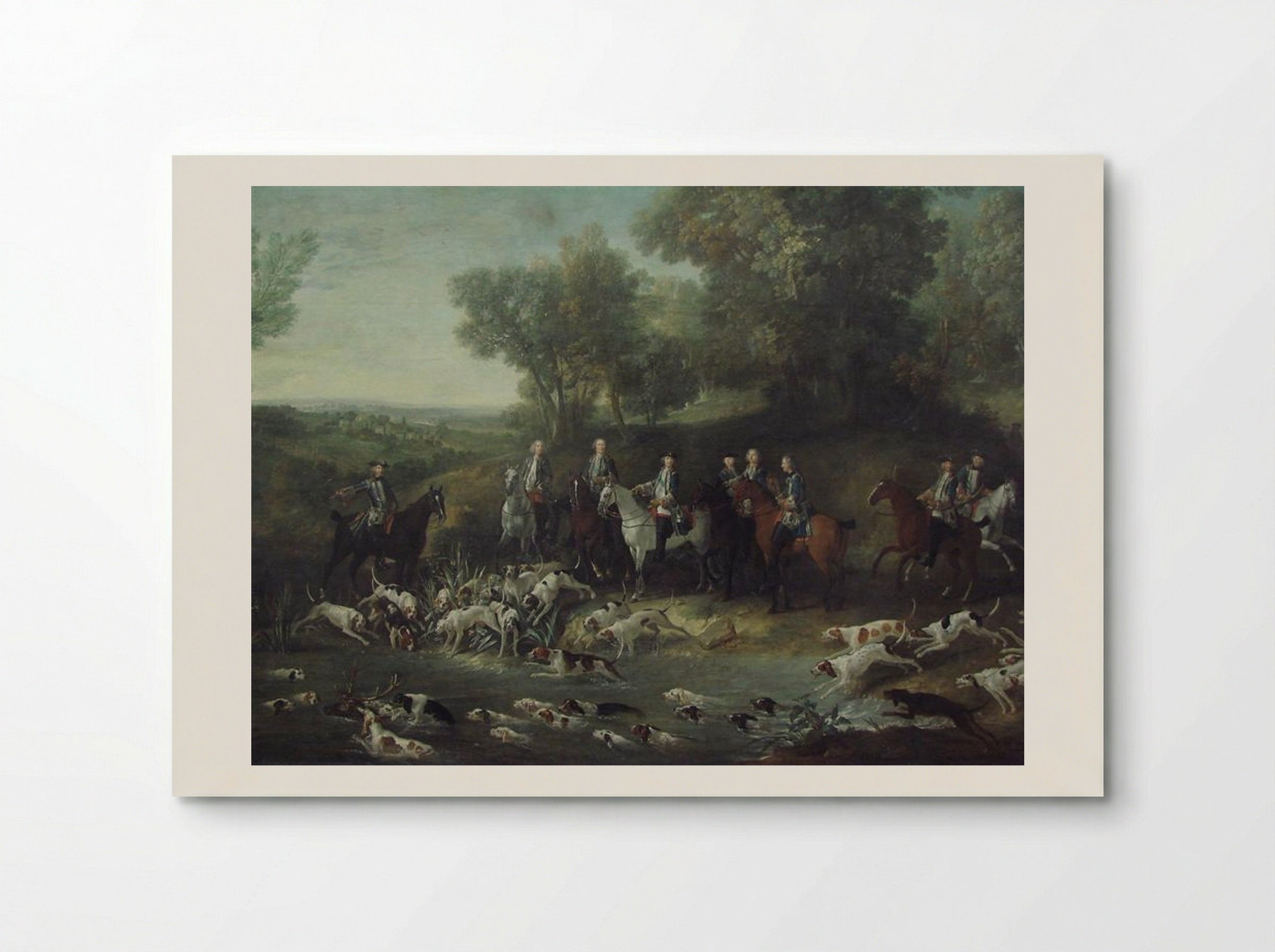 Louis XV Hunting Deer in the Saint-Germain Forest - Jean-Baptiste Oudry - Poster