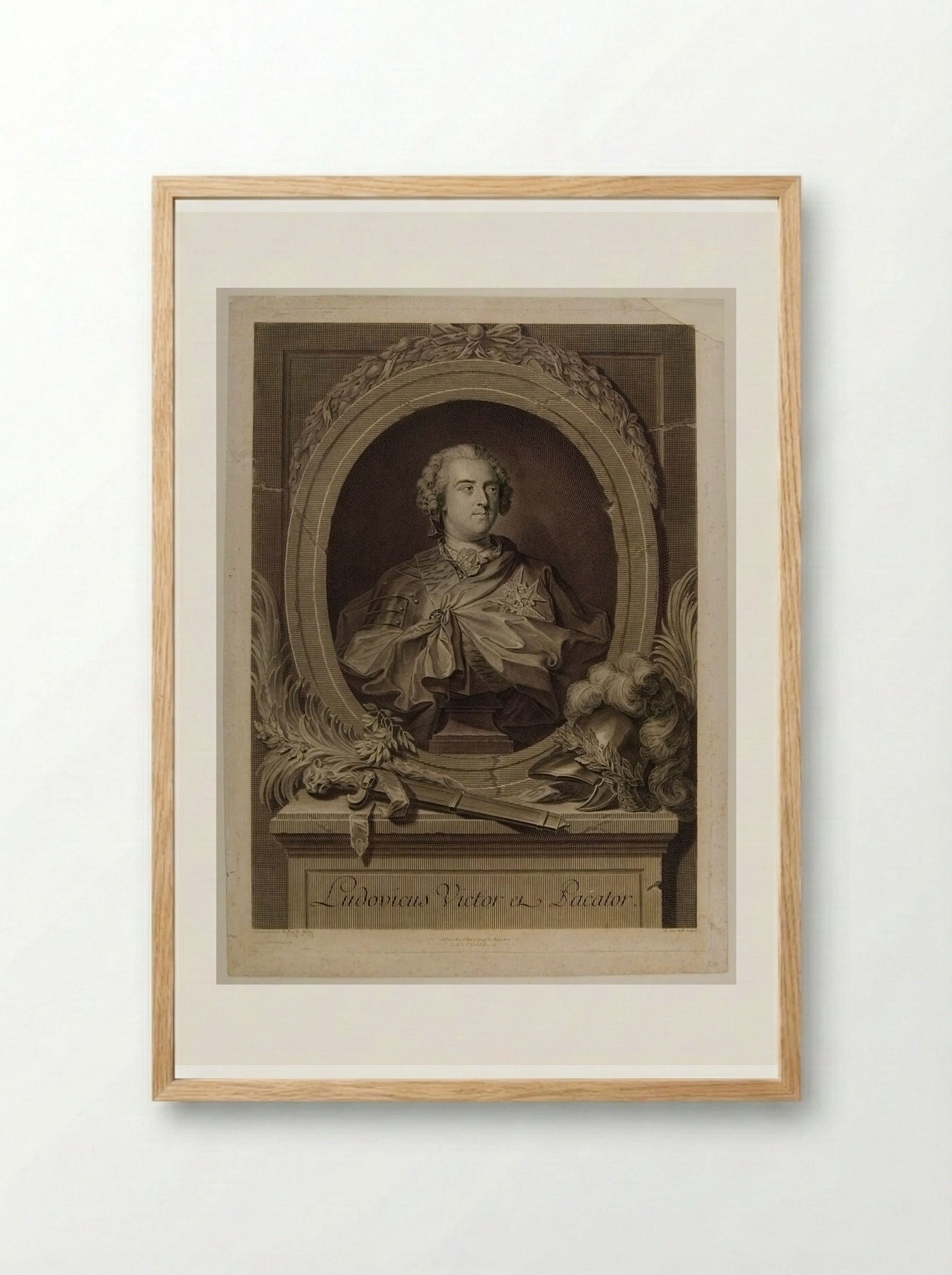 Louis XV, King of France - Johann Georg Wille - Framed Print Wood