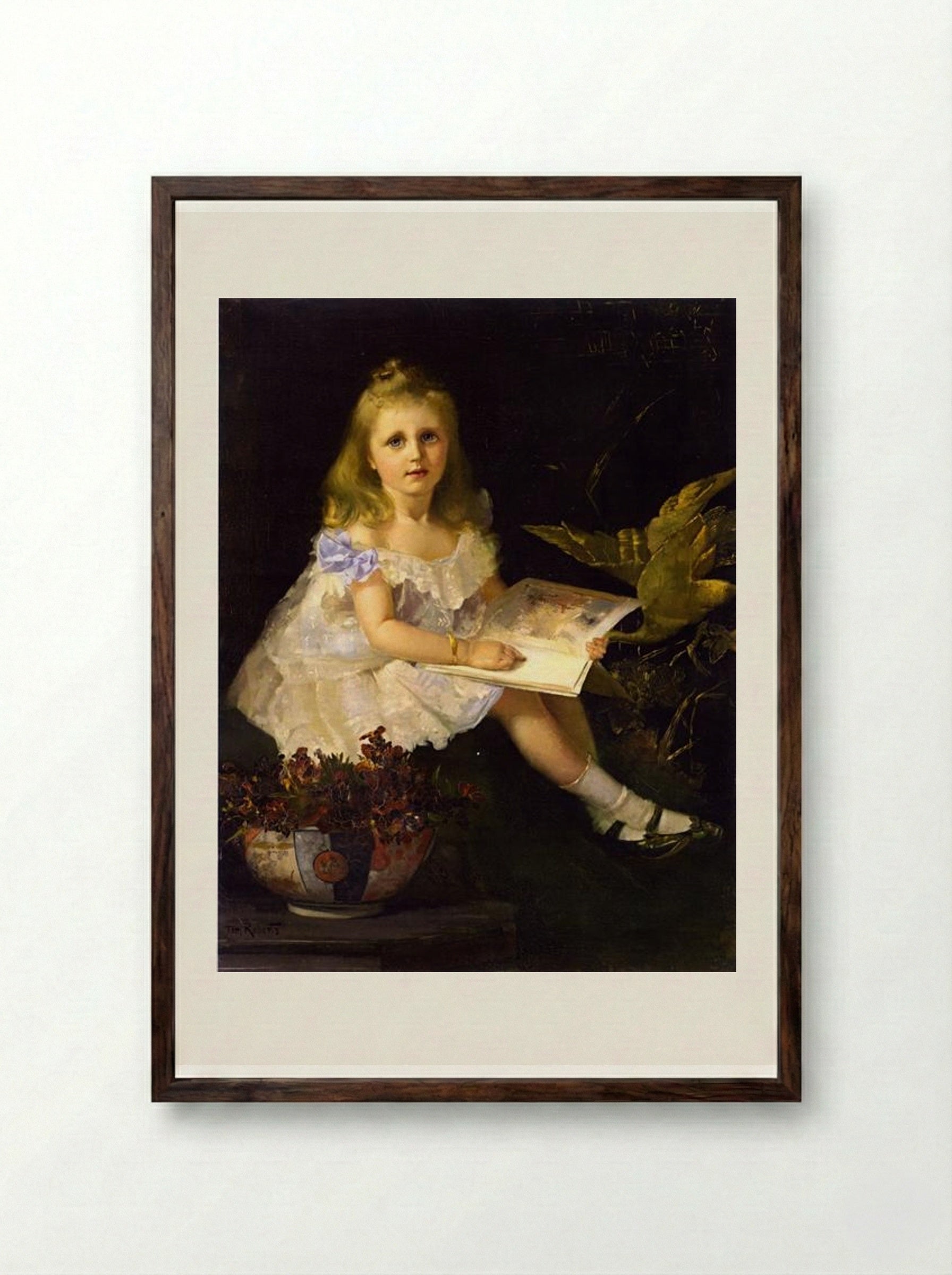 Louise, Daughter of the Hon. L. I. Smith - Tom Roberts - Framed Print Dark Wood