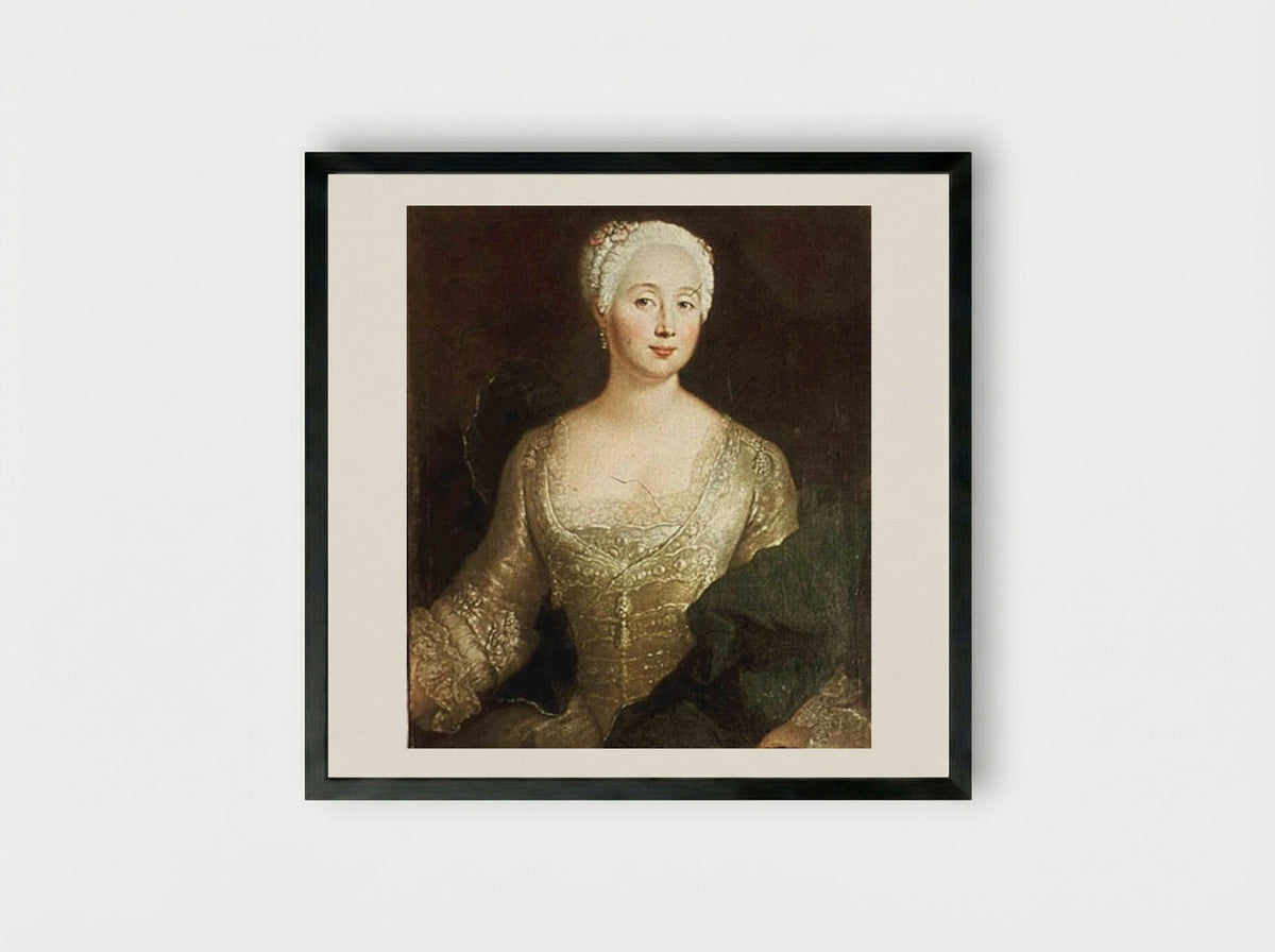 Louise Eleonore von Wreech - Antoine Pesne - Framed Print Black