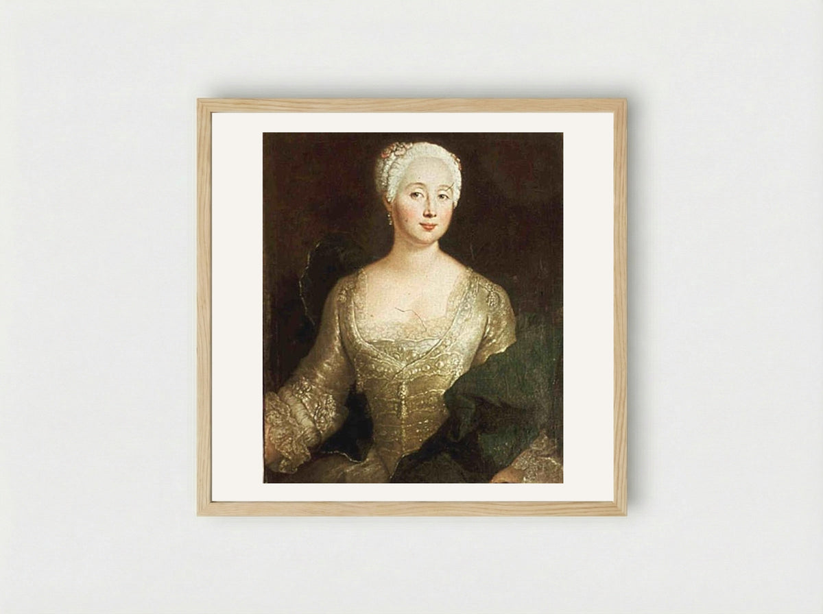 Louise Eleonore von Wreech - Antoine Pesne - Framed Print Wood