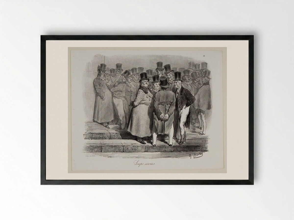 Loups-cerviers (Lynxes) - Gustave Doré - Framed Print Black