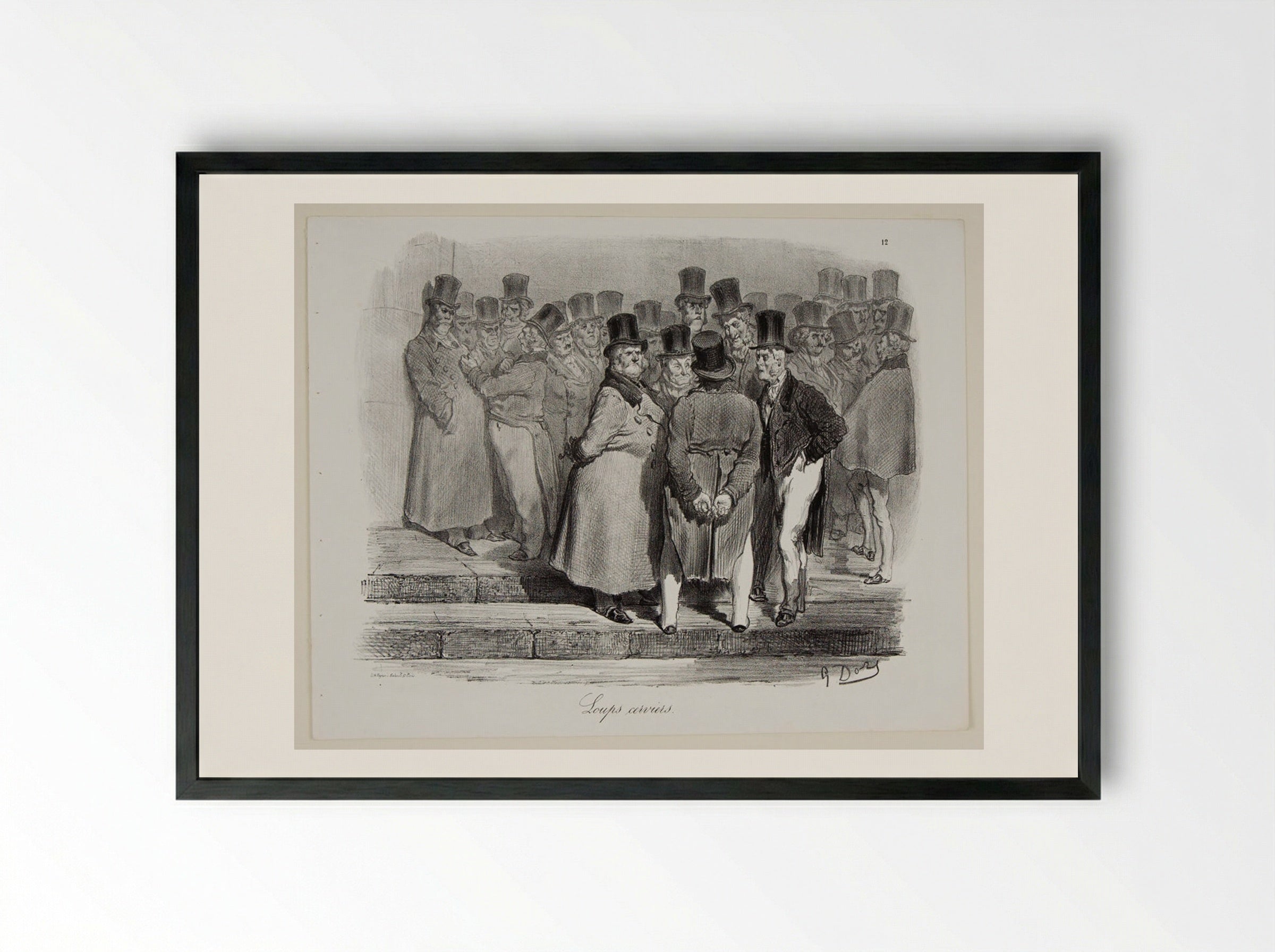 Loups-cerviers (Lynxes) - Gustave Doré - Framed Print Black