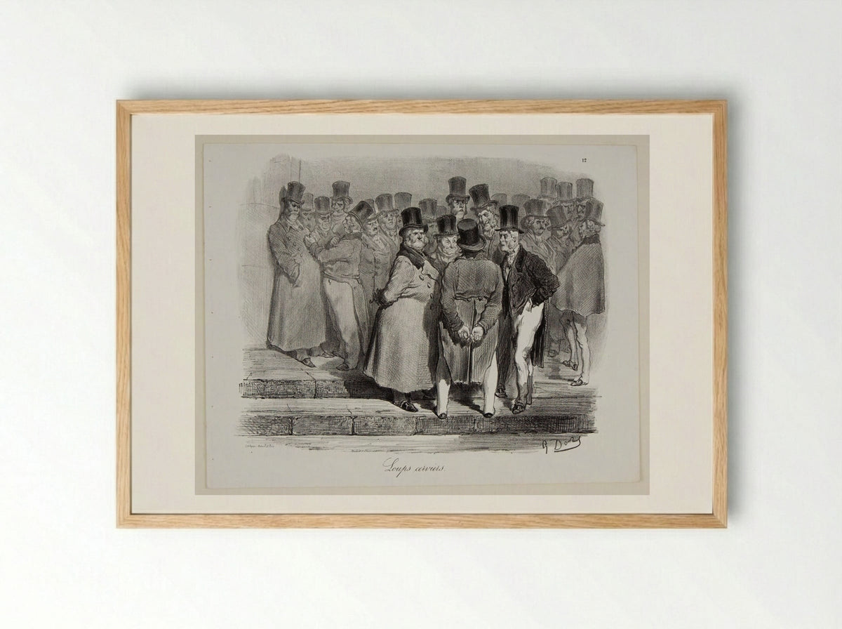 Loups-cerviers (Lynxes) - Gustave Doré - Framed Print Wood