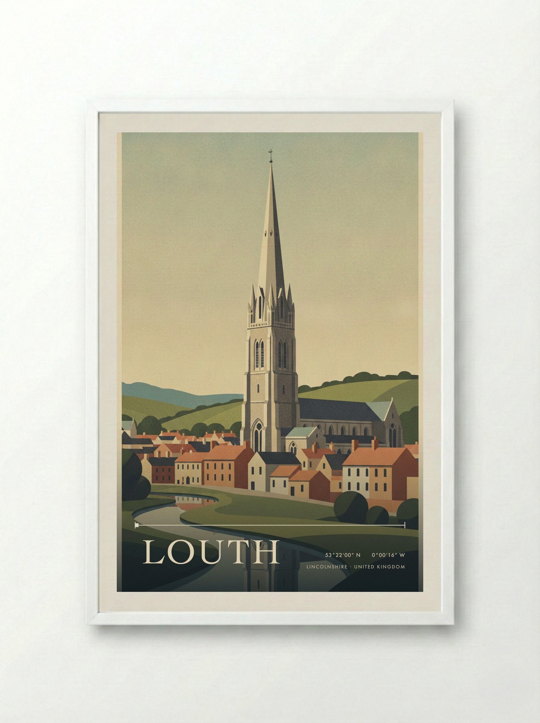 Louth Lincolnshire United Kingdom Travel Poster - Framed Print White