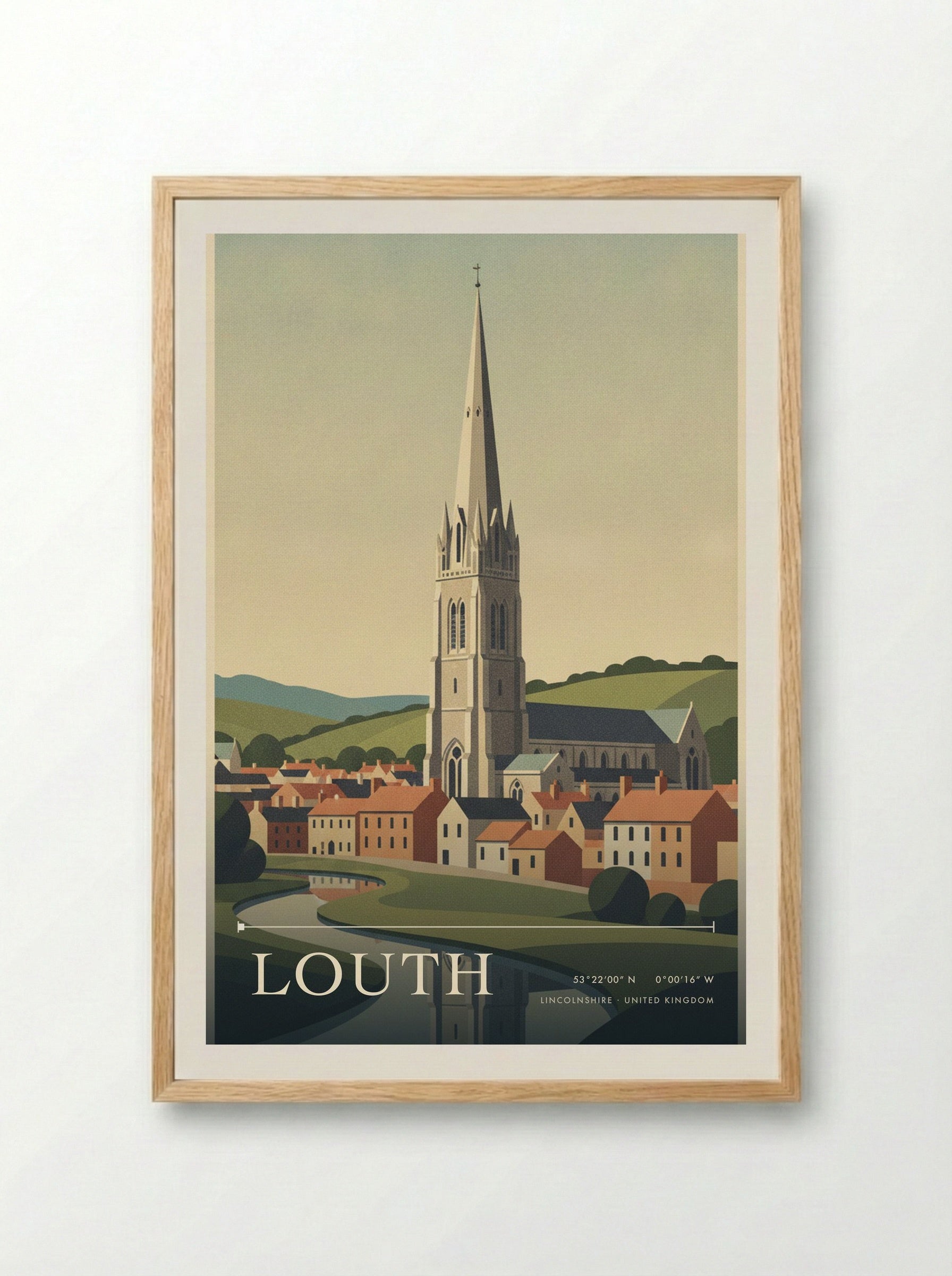 Louth Lincolnshire United Kingdom Travel Poster - Framed Print Wood