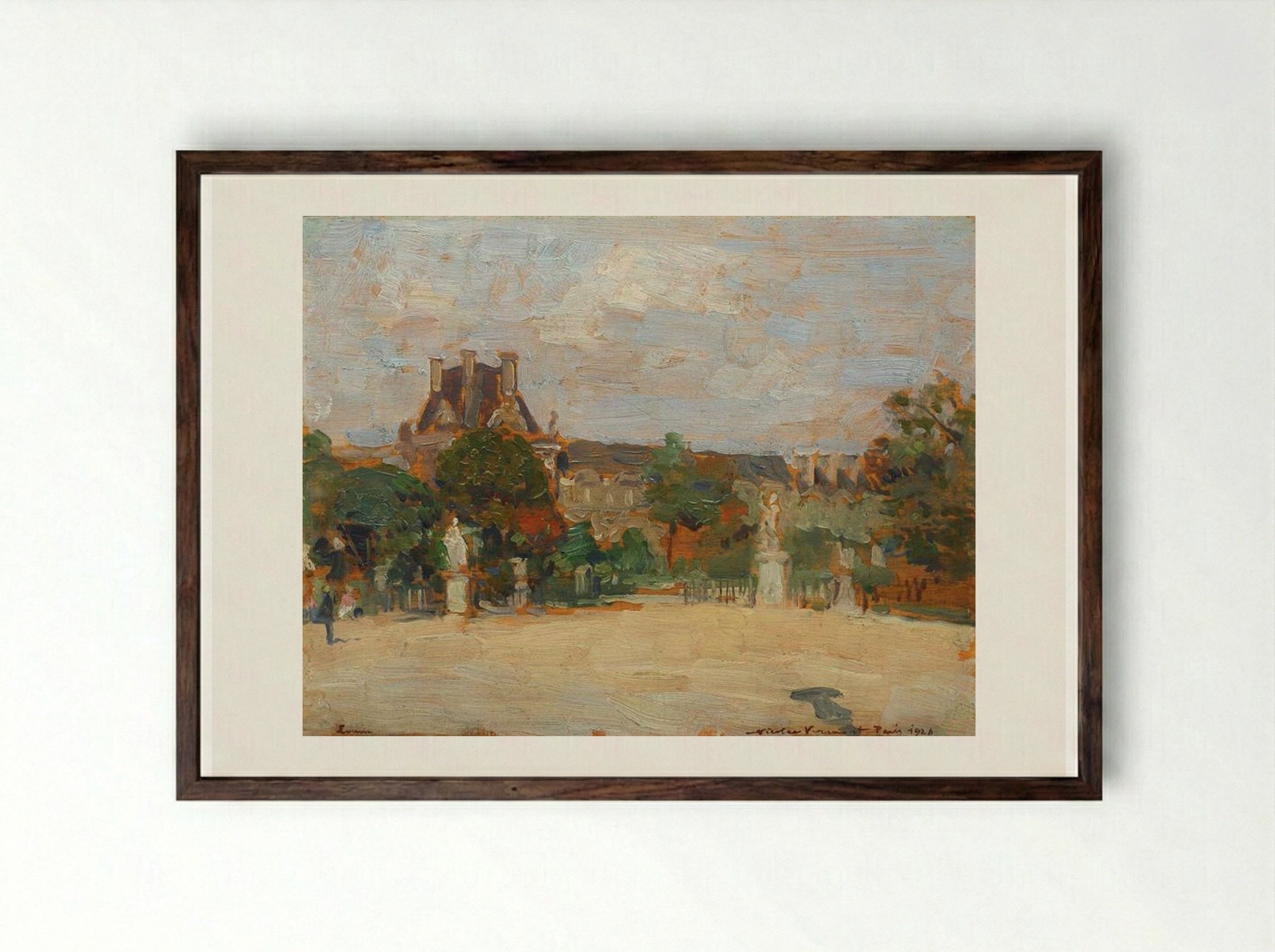 Louvre Entrance - Nicolae Vermont - Framed Print Dark Wood