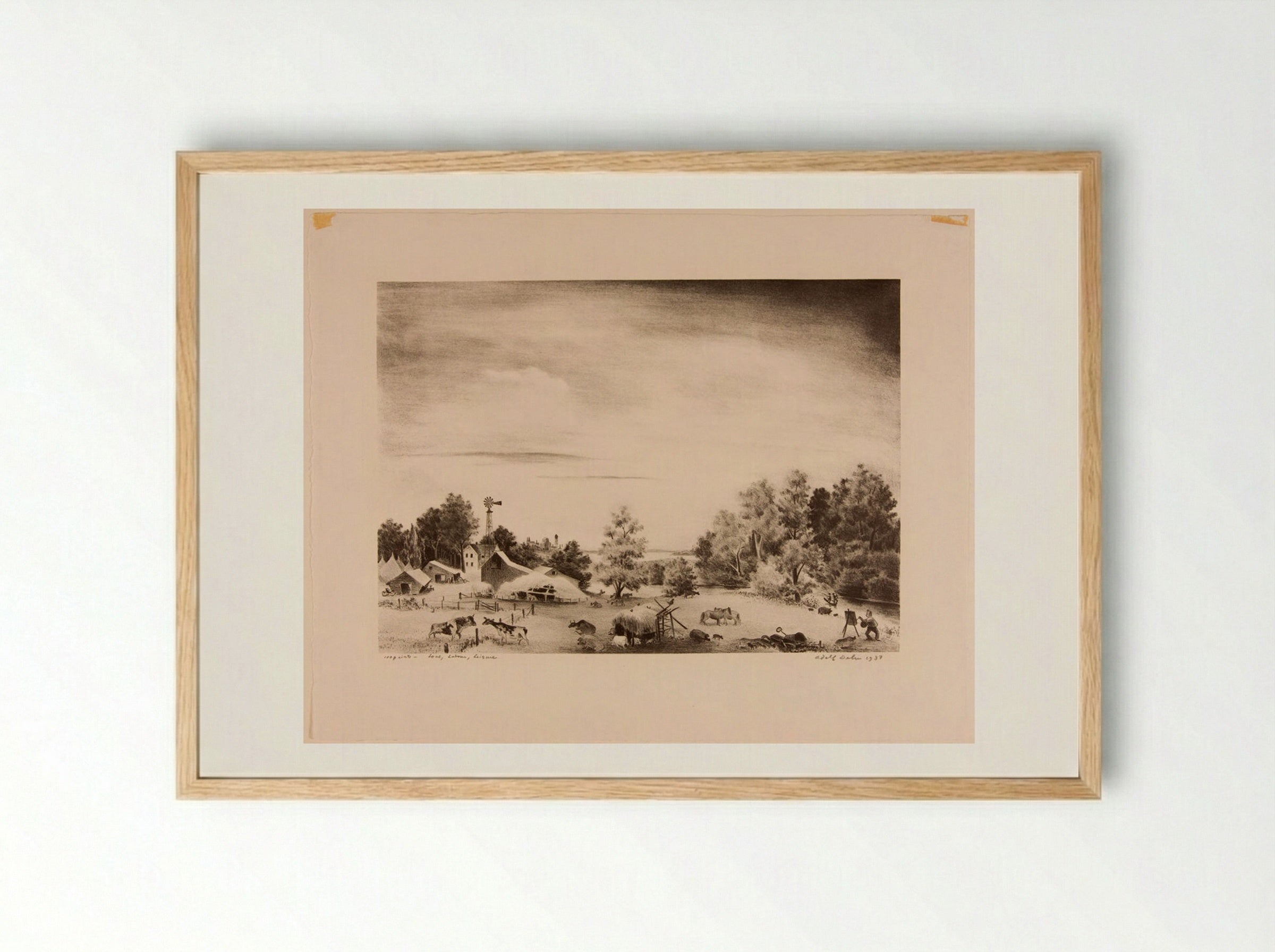 Love, Labour, Leisure - Adolph Dehn - Framed Print Wood