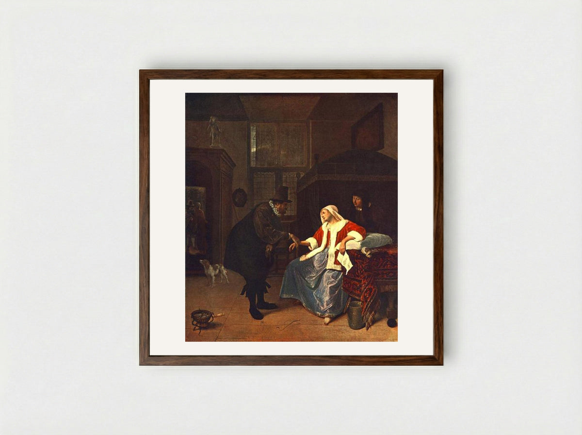 Love Sickness - Jan Steen - Framed Print Dark Wood