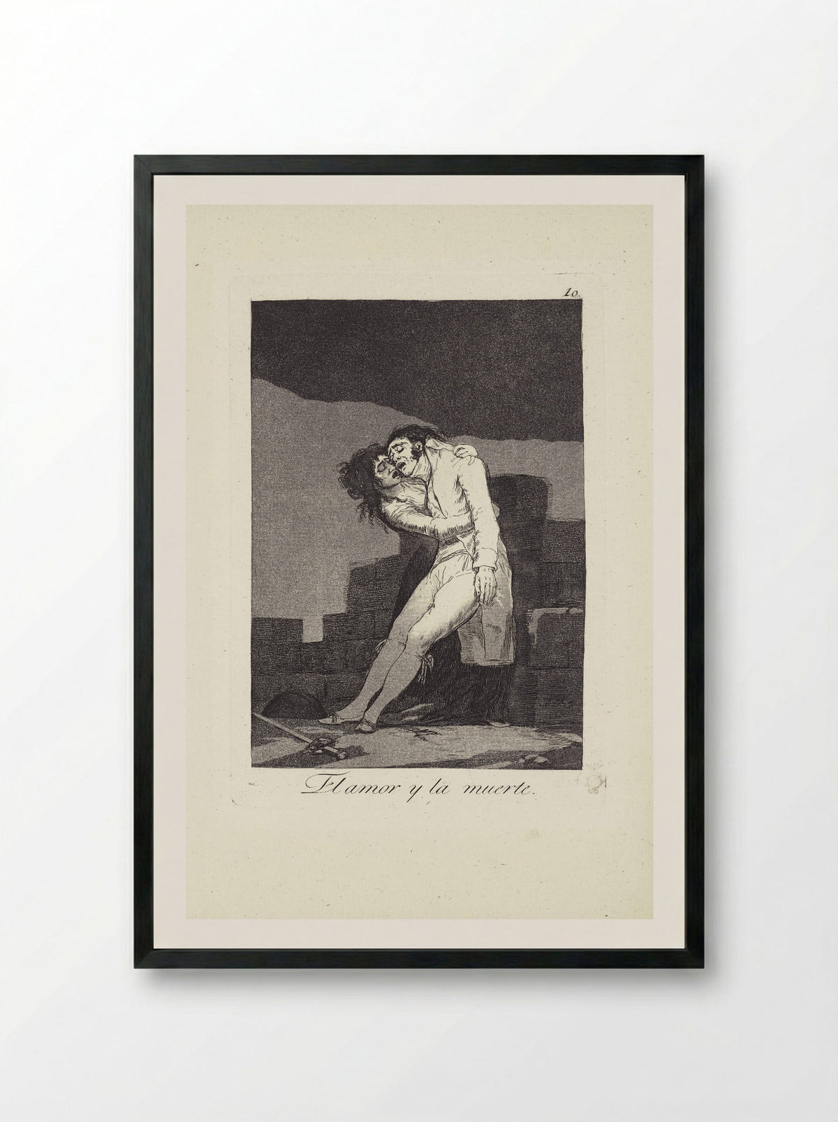 Love and Death - Francisco José de Goya y Lucientes - Framed Print Black
