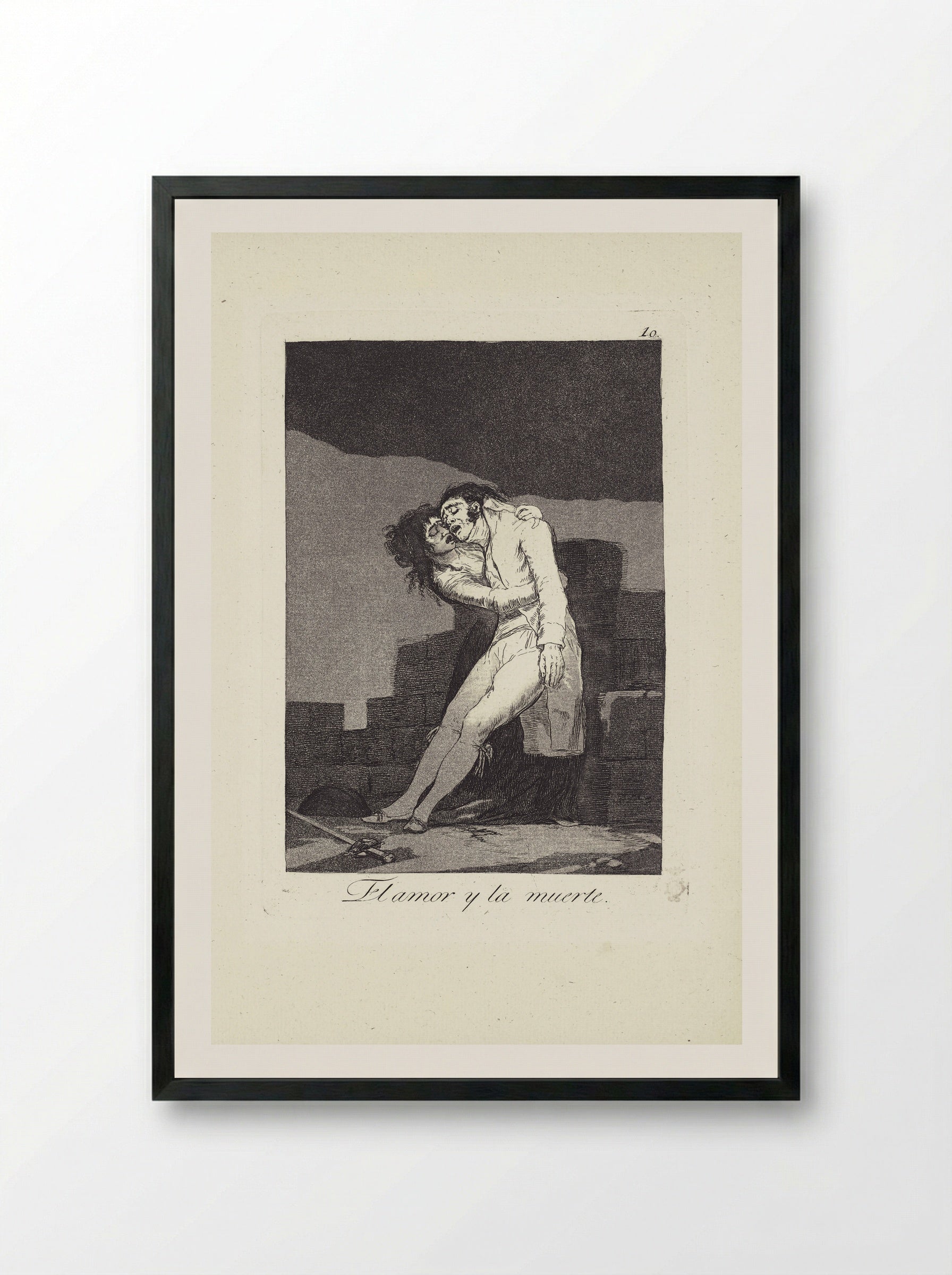 Love and Death - Francisco José de Goya y Lucientes - Framed Print Black
