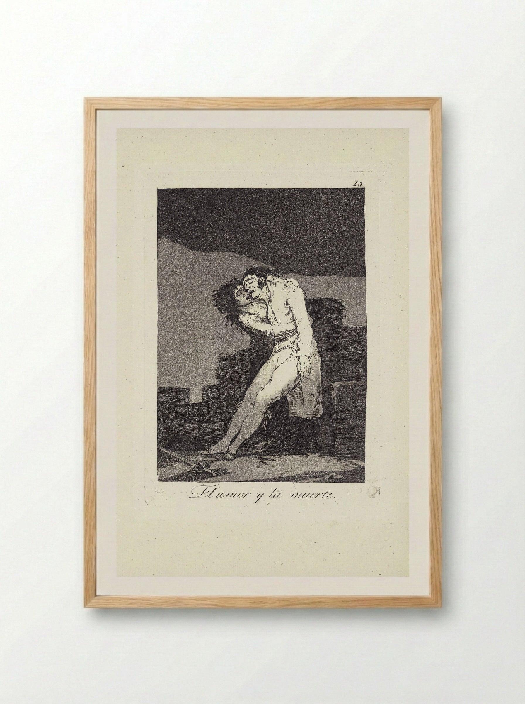 Love and Death - Francisco José de Goya y Lucientes - Framed Print Wood