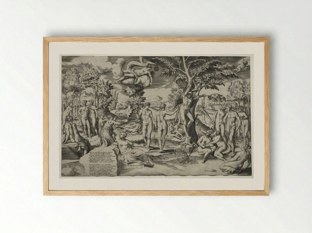Love in the Elysian Fields - Giulio Bonasone - Framed Print Wood