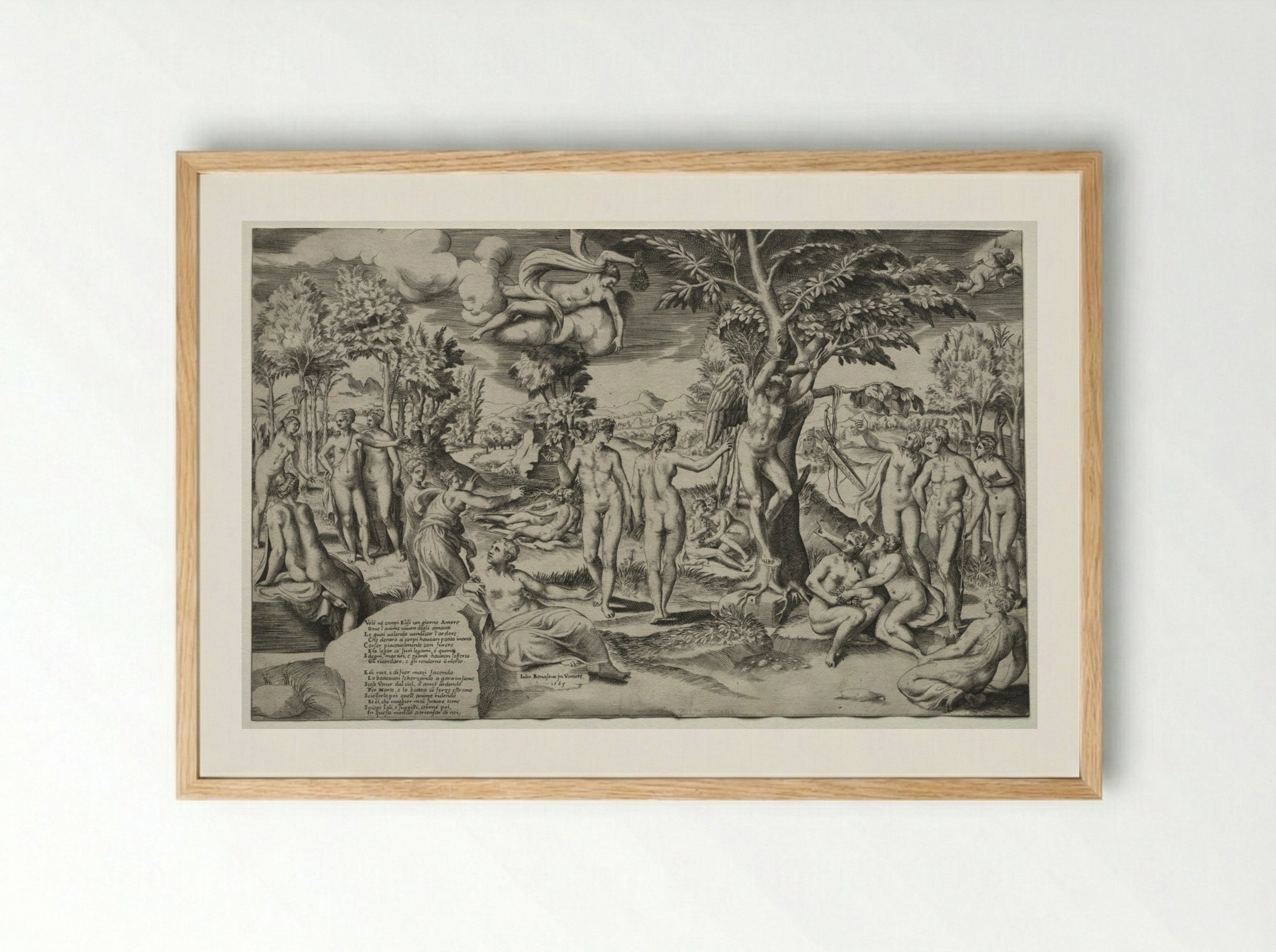 Love in the Elysian Fields - Giulio Bonasone - Framed Print Wood