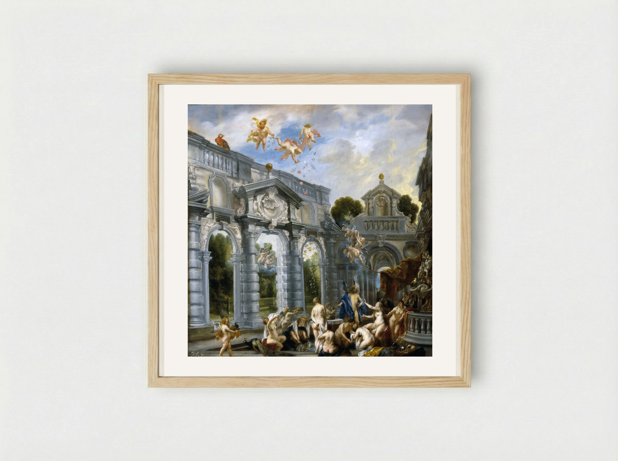 Love of Cupid and Psyche - Jacob Jordaens - Framed Print Wood