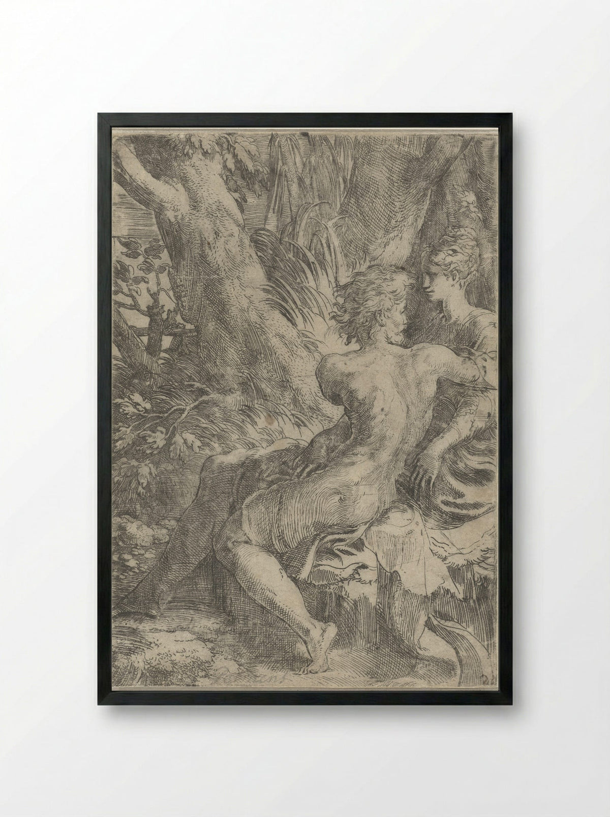Lovers - Parmigianino - Framed Print Black